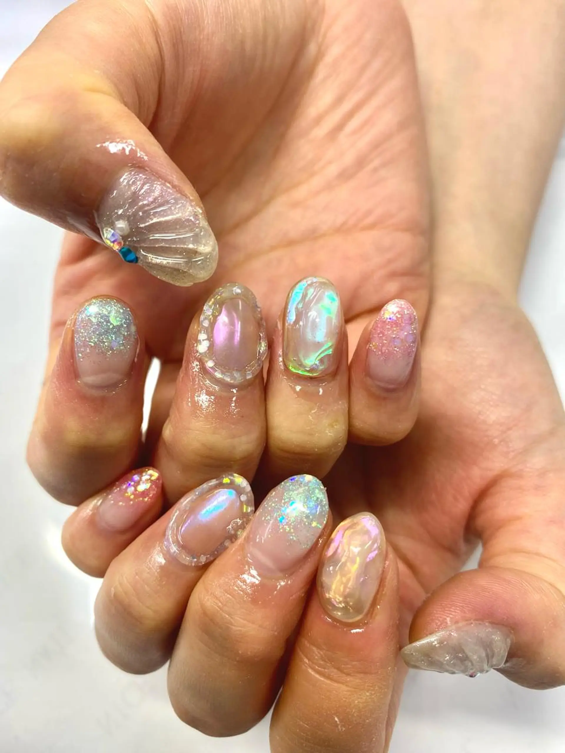 ネイル 氷ネイル・うるうるネイル ハンドネイル ★Rinail... .のネイルデザイン