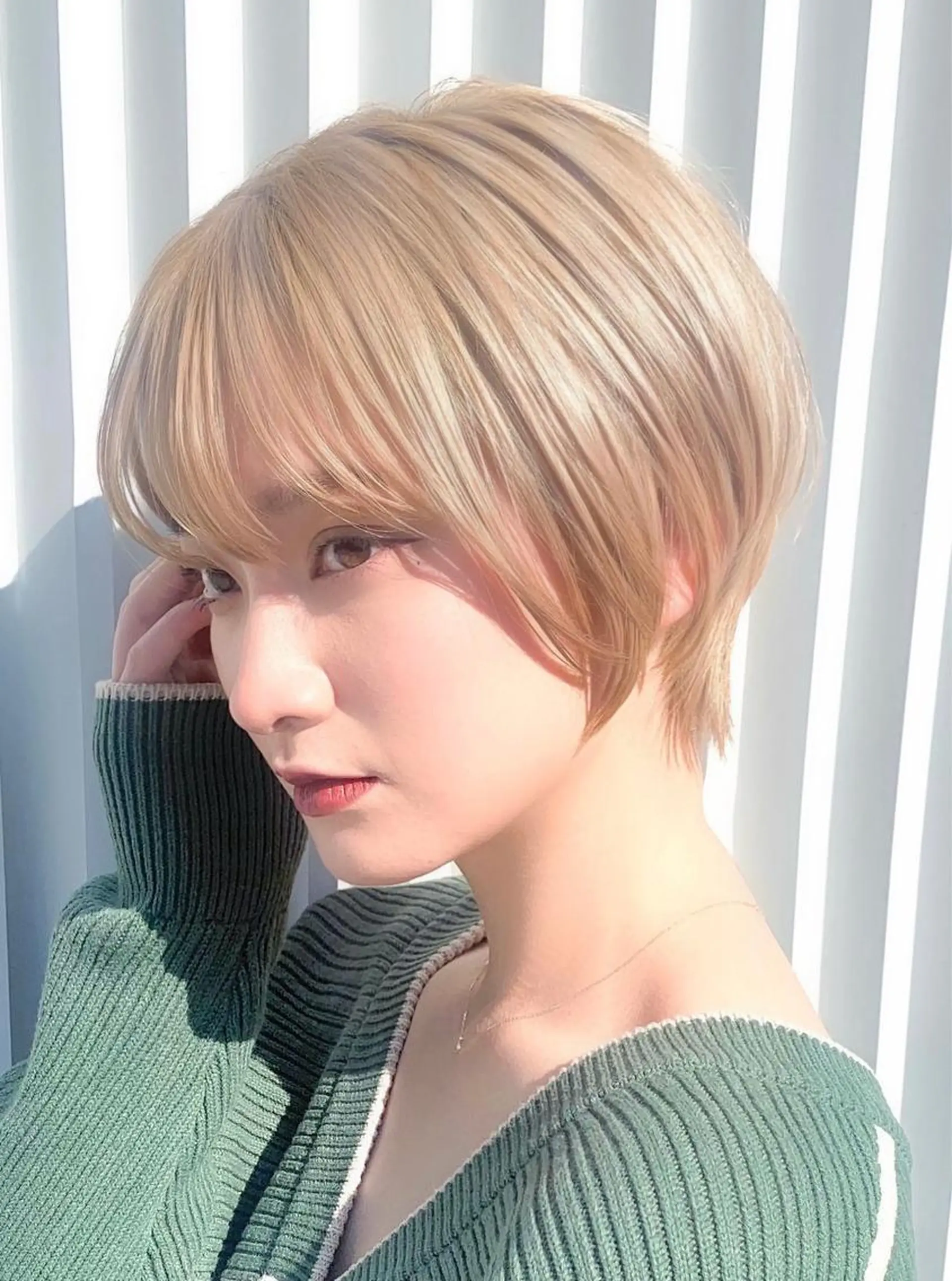 ショート ショートヘア くすみカラー、大場猛のヘアスタイル