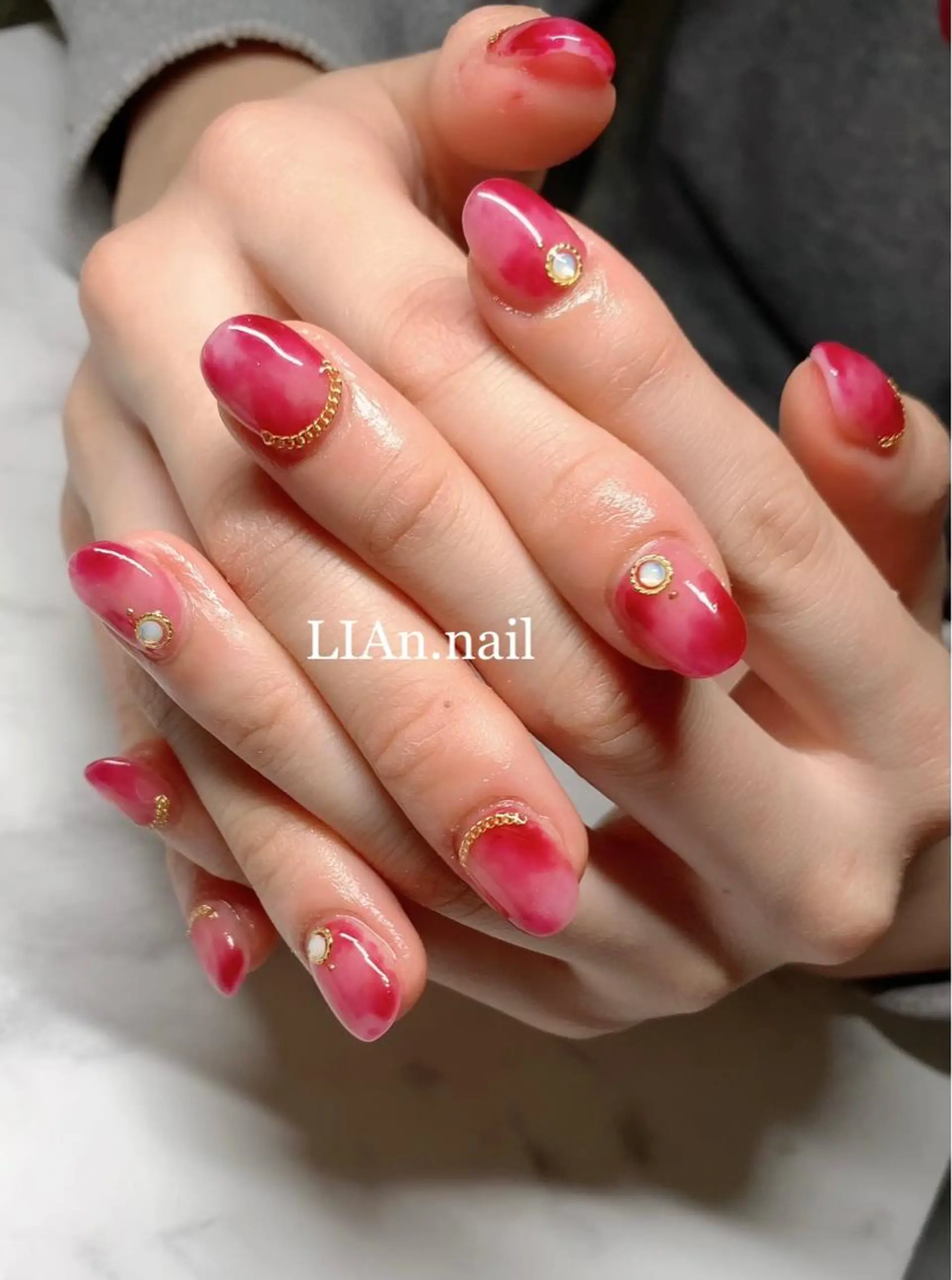 ネイル スカルプネイル ショートネイル Lian nailのネイルデザイン
