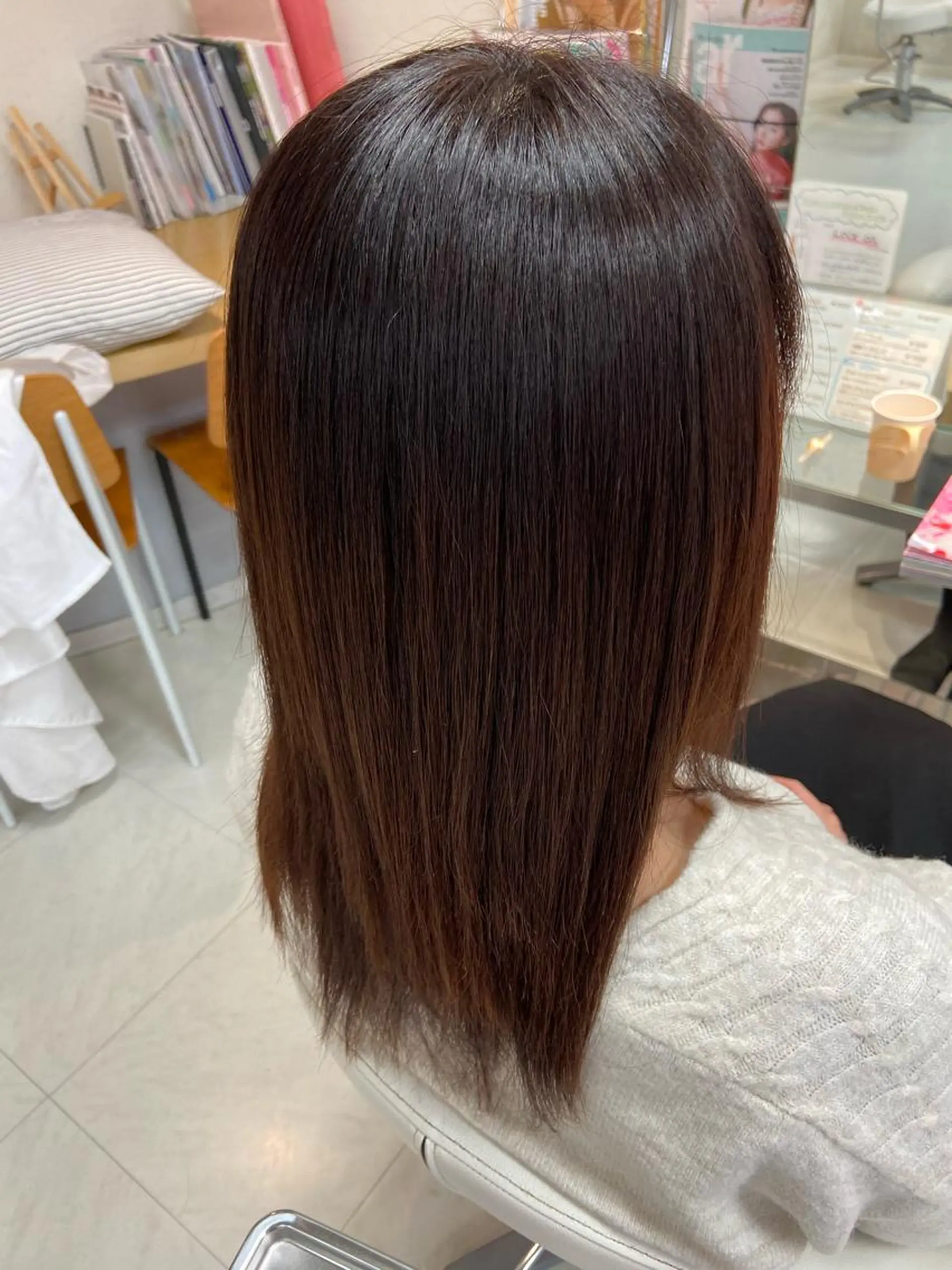 セミロング 縮毛矯正 縮毛矯正 トリートメント 菊地 美憂のヘアスタイル