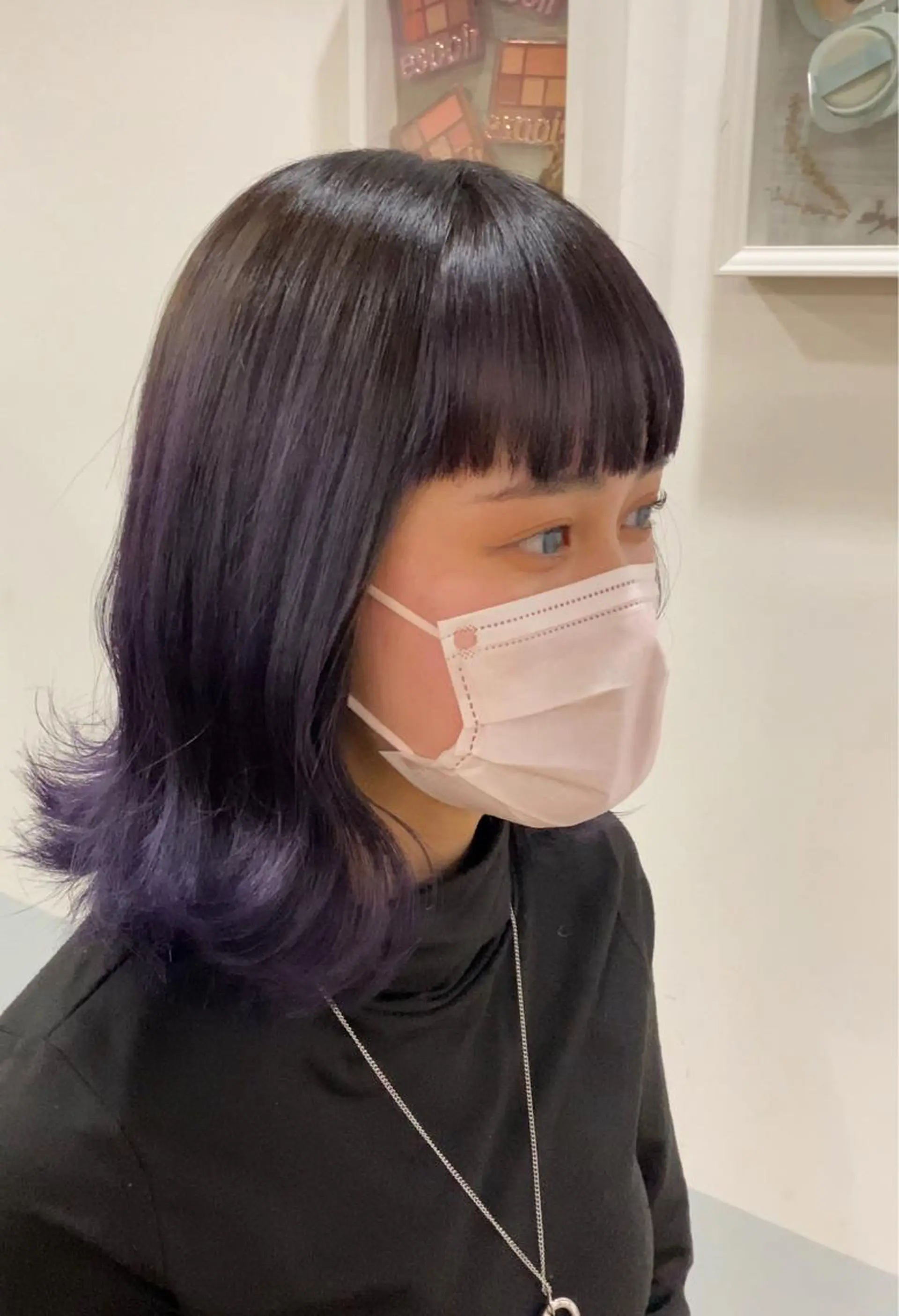 ミディアム カラー バレイヤージュ バイオレットカラー レイヤーカット GO TODAY シェアサロン 町田店所属・韓国ヘア🇰🇷 スズキのヘアスタイル