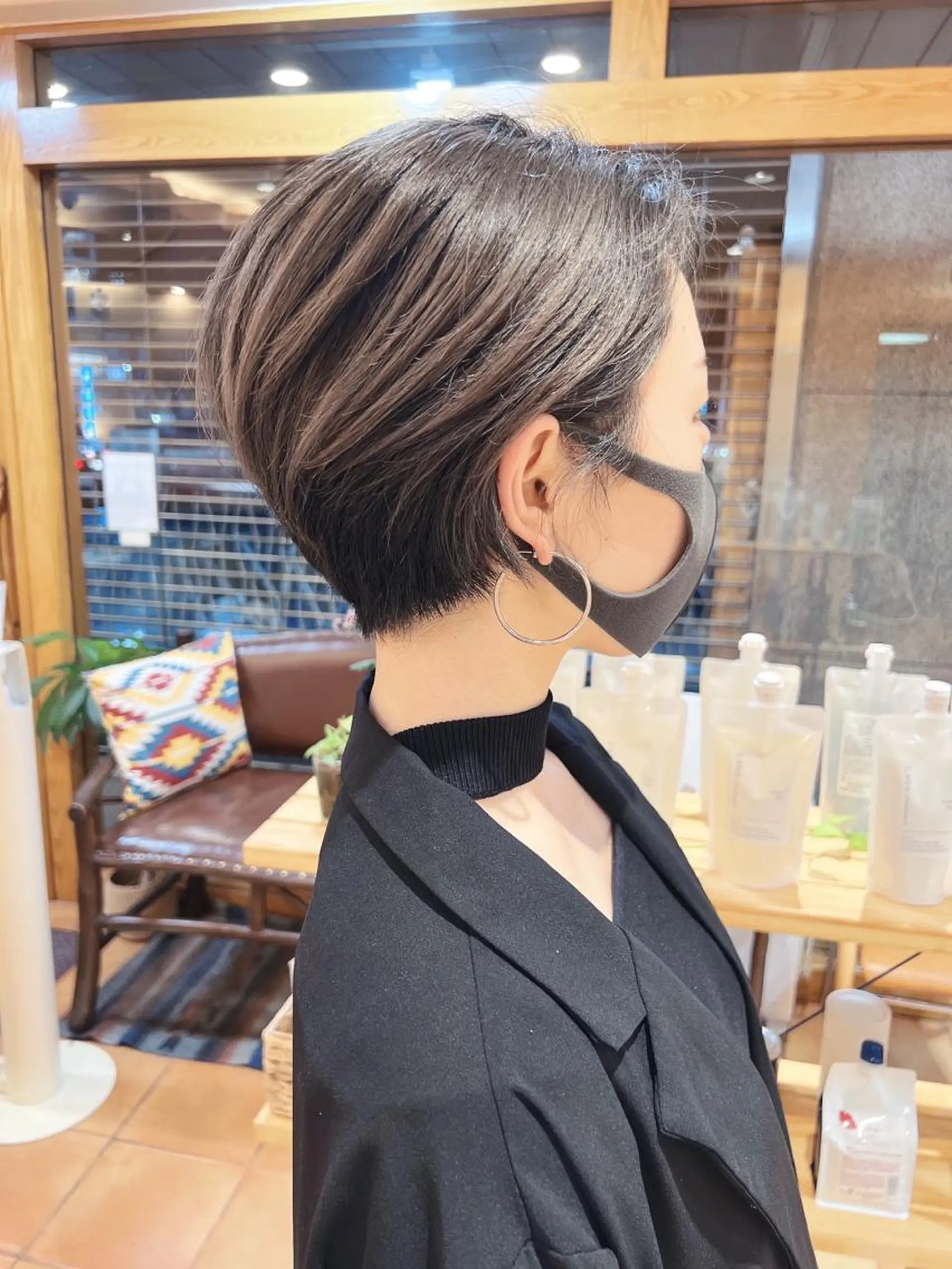 ショート カラー パーマ ヘアアレンジ メンズ morio from london所属・松岡彩華 ボブ /グレージュのヘアスタイル