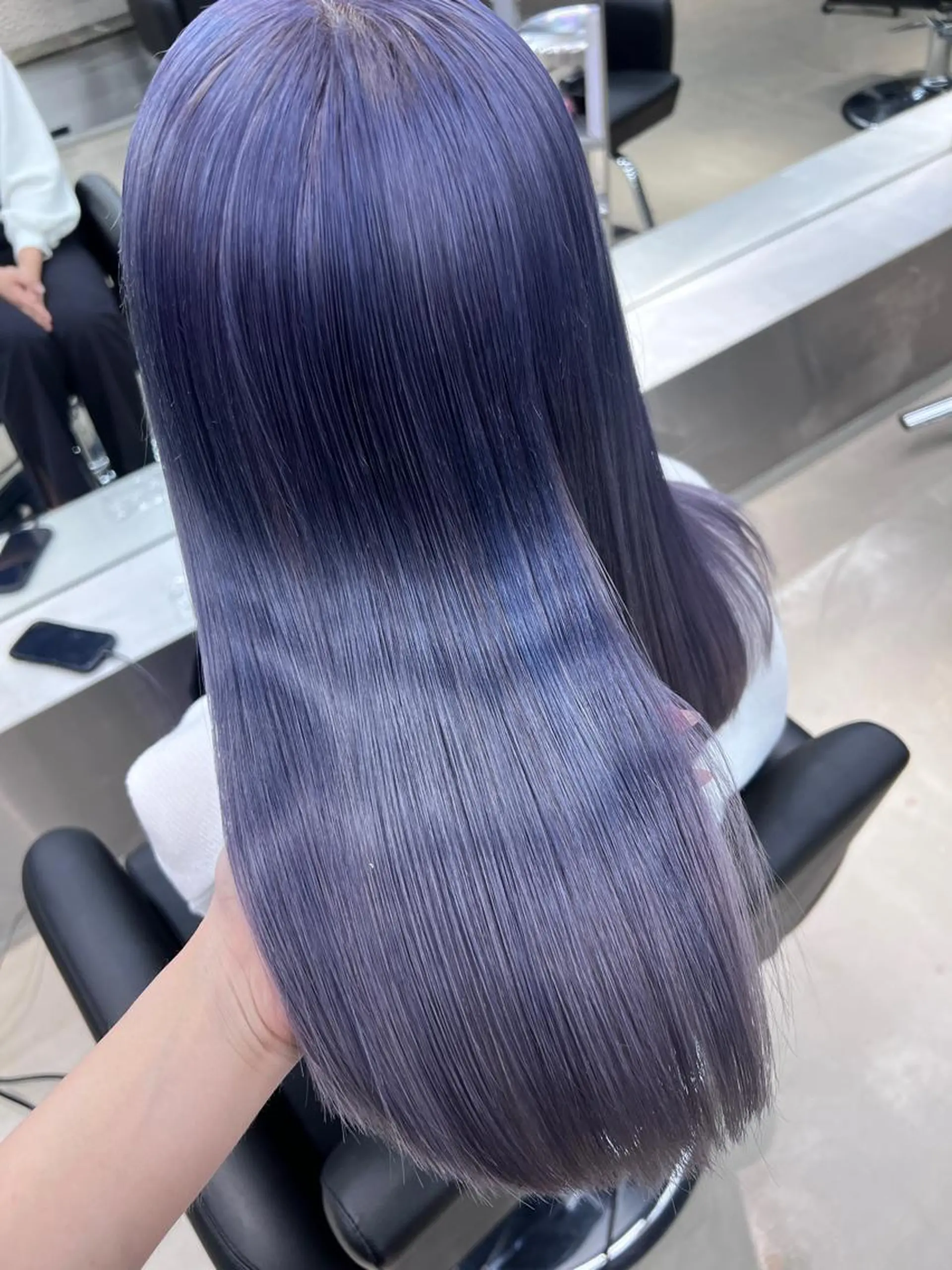 セミロング カラー ブルーカラー ブルーラベンダー ラベンダーカラー 紬/enne/ブリー チ/ハイトーンのヘアスタイル