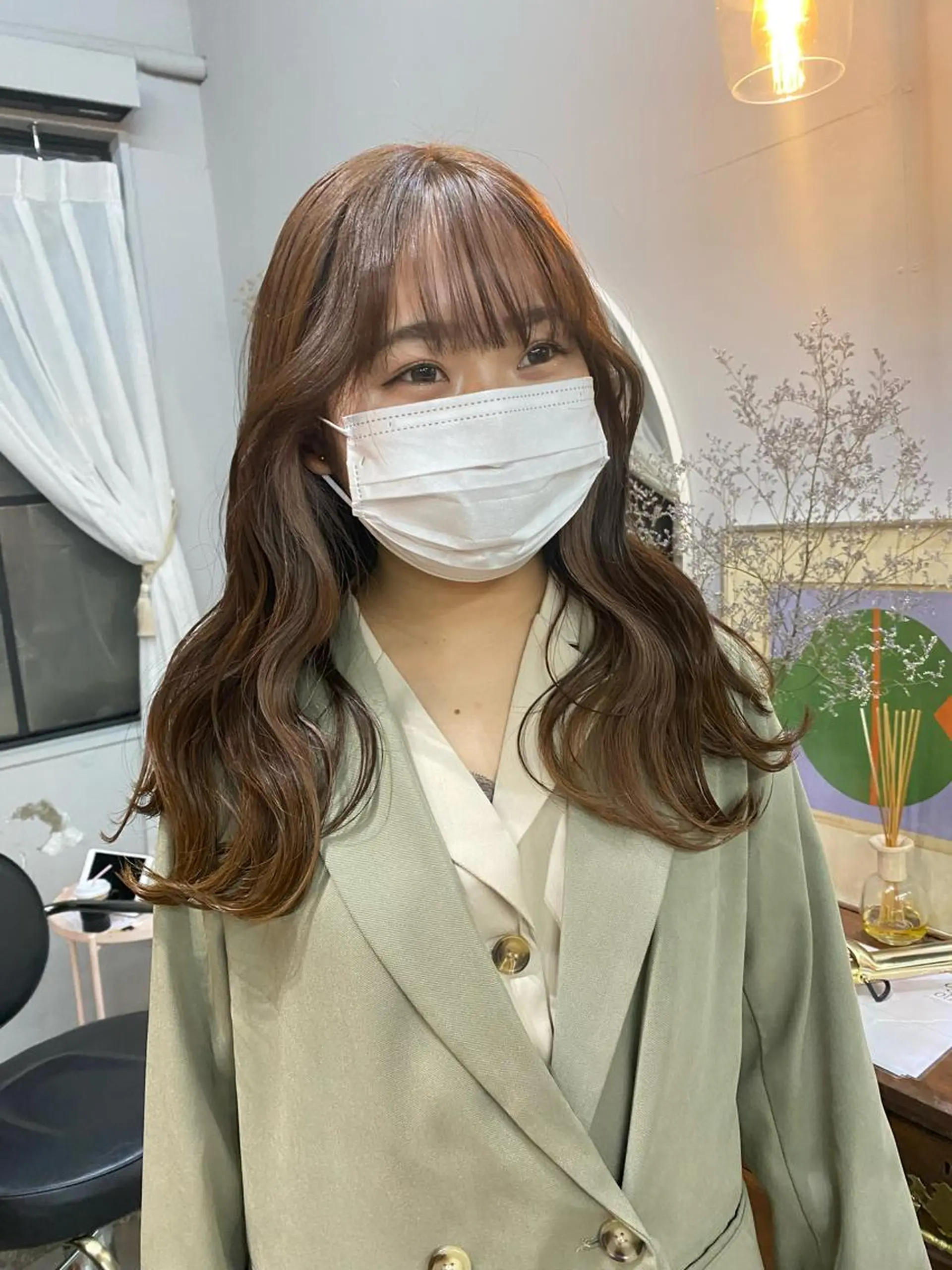 セミロング カラー パーマ ヘアアレンジ メンズ キッズ ネイル マツエク・マツパ アイブロウ chapter問屋町 💘小室明華のヘアスタイル