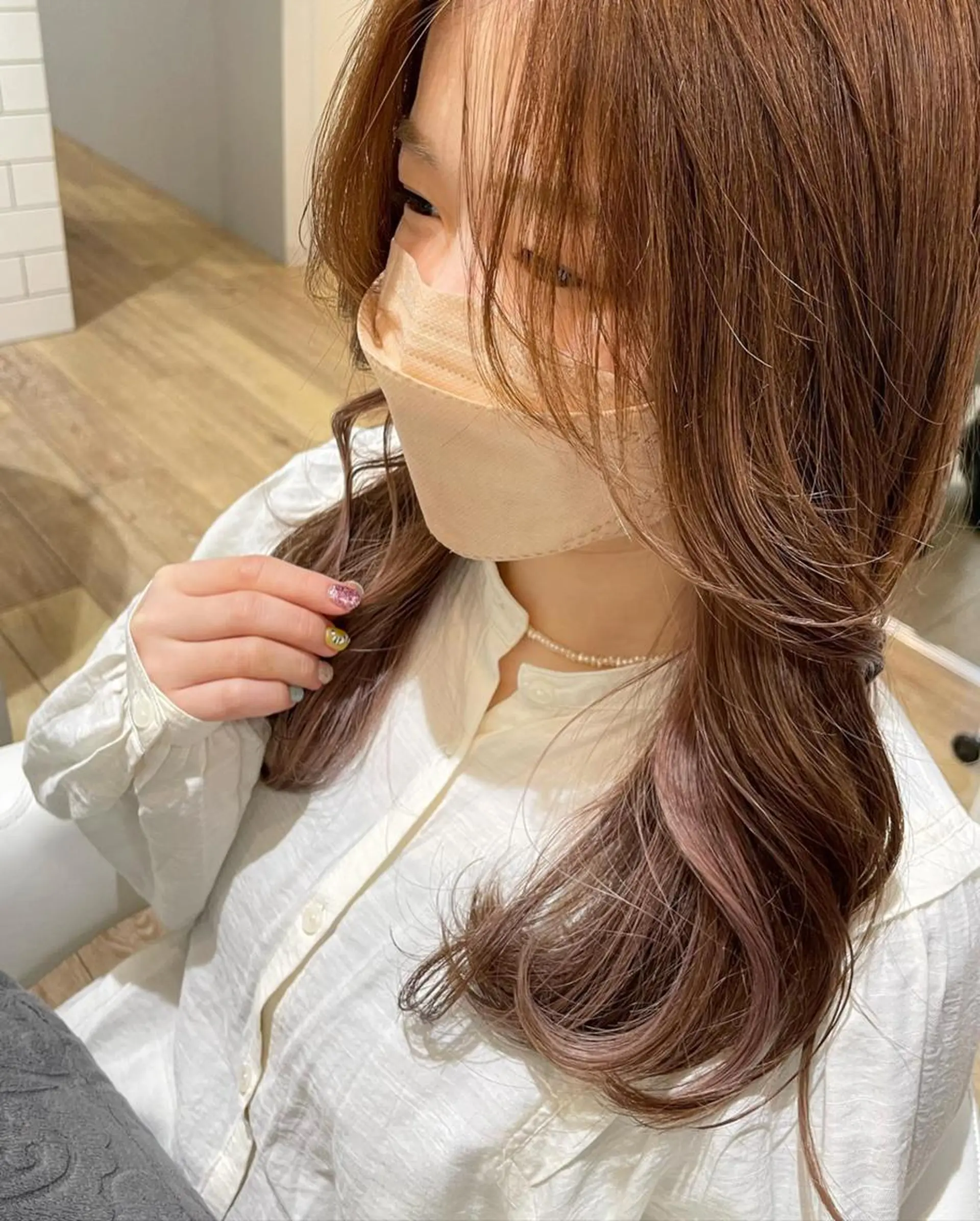 ミディアム カラー パーマ ヘアアレンジ メンズ キッズ ネイル マツエク・マツパ メンズインナーカラー 透明感カラー イヤリングカラー インナーカラー ラベンダーカラー 🫧垢抜けヘア🫧 SHIORIのヘアスタイル