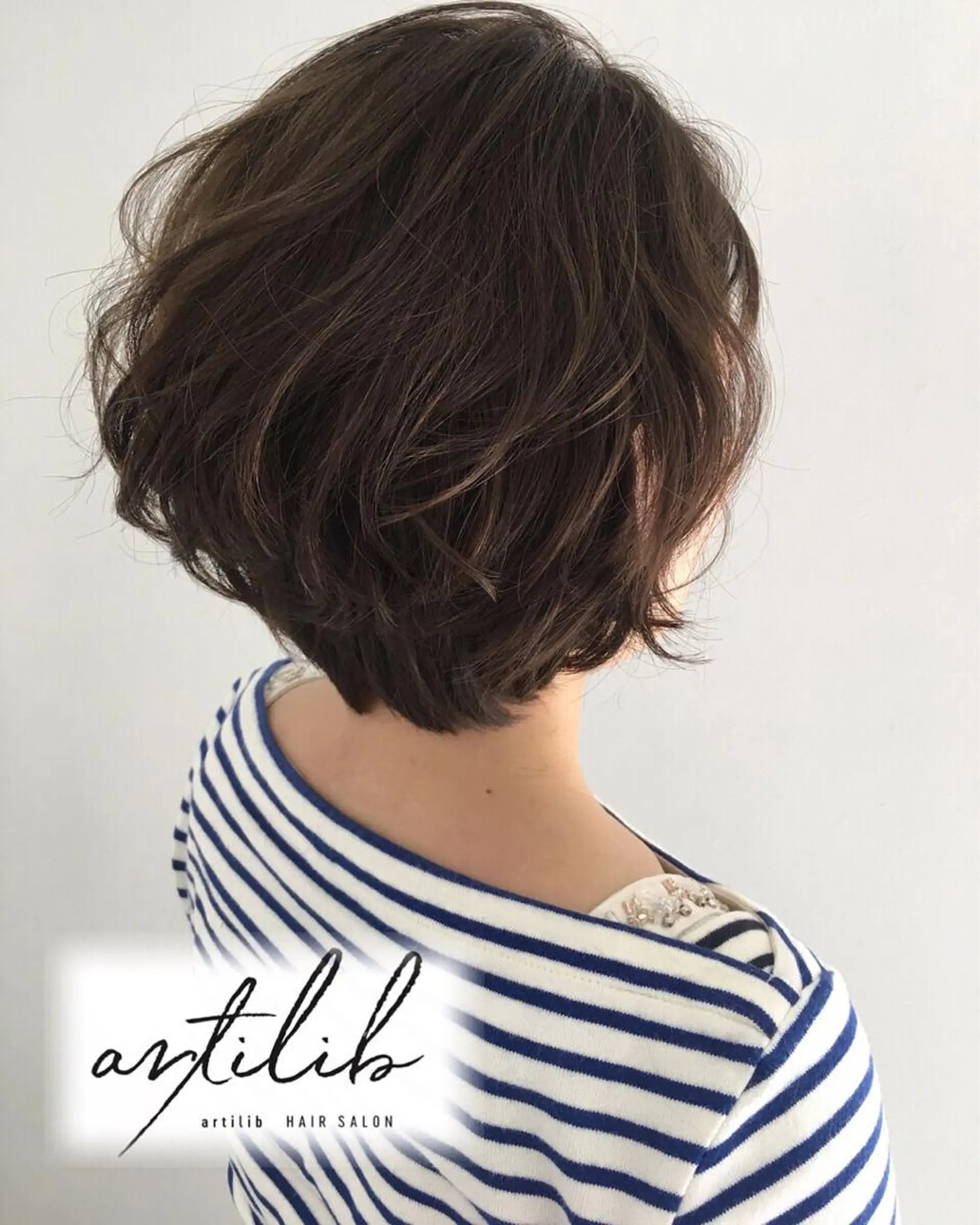 ショート カラー 切りっぱなしボブ ショートボブ アディクシーカラー アクアカラー 透明感カラー SHO担当髪質改善 東加古川アーティブのヘアスタイル