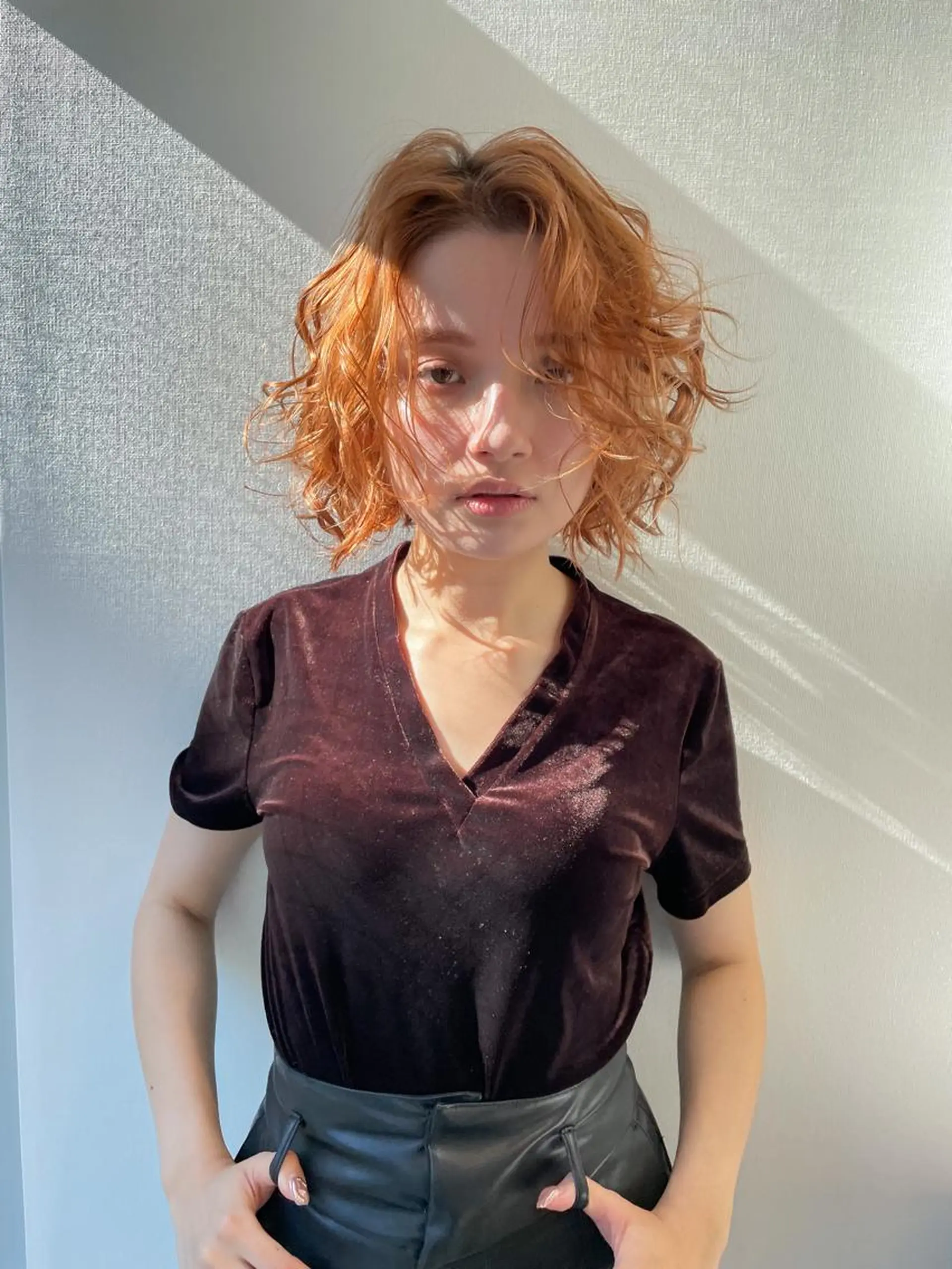 ミディアム パーマ ヘアカラー トリートメント パーマ/レイヤー 岩山丈一郎のヘアスタイル