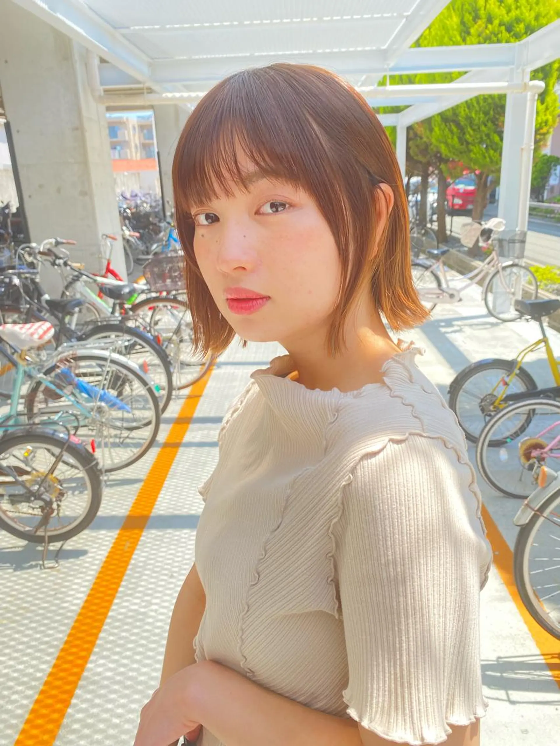 ミディアム ヘアカラー トリートメント ボブ/レイヤーカット 木原崇了のヘアスタイル