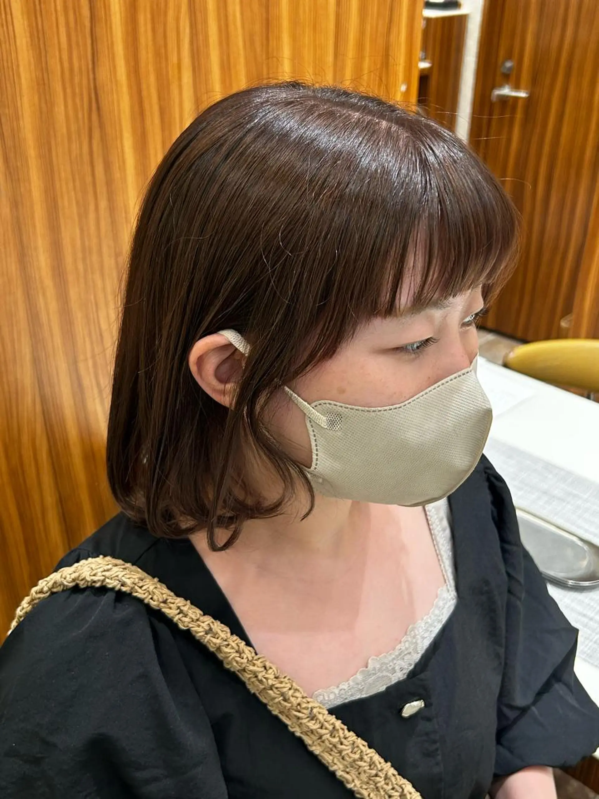 ミディアム ボブ ワイドバング 日置美容室所属・石井 佑飛のヘアスタイル