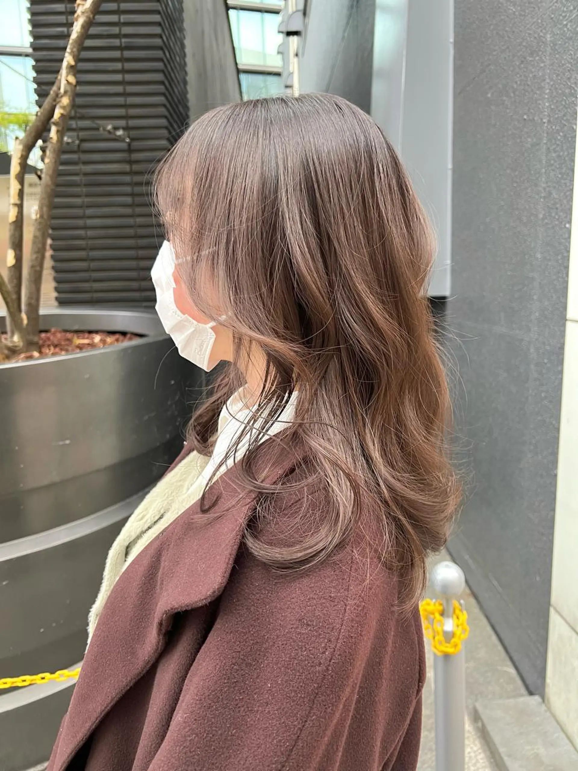 ミディアム カラー ブラウンカラー カット ヘアカラー トリートメント ヘッドスパ ヘアセット 柔らかブラウン/顔周 りレイヤー♡ユウシのヘアスタイル