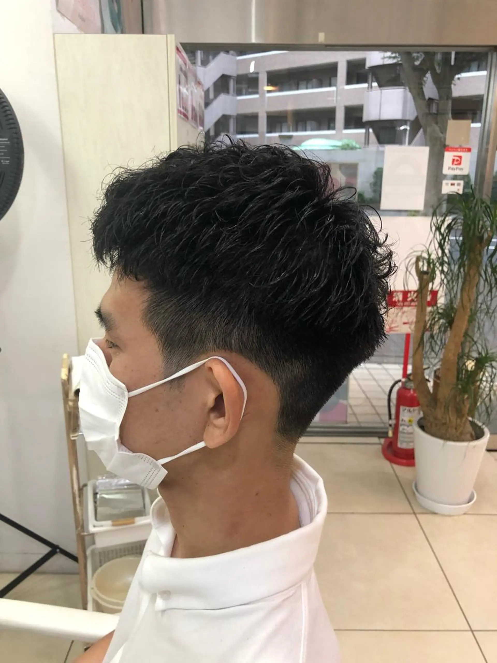 ショート パーマ メンズ 髪質改善× ハイライト溝江のヘアスタイル