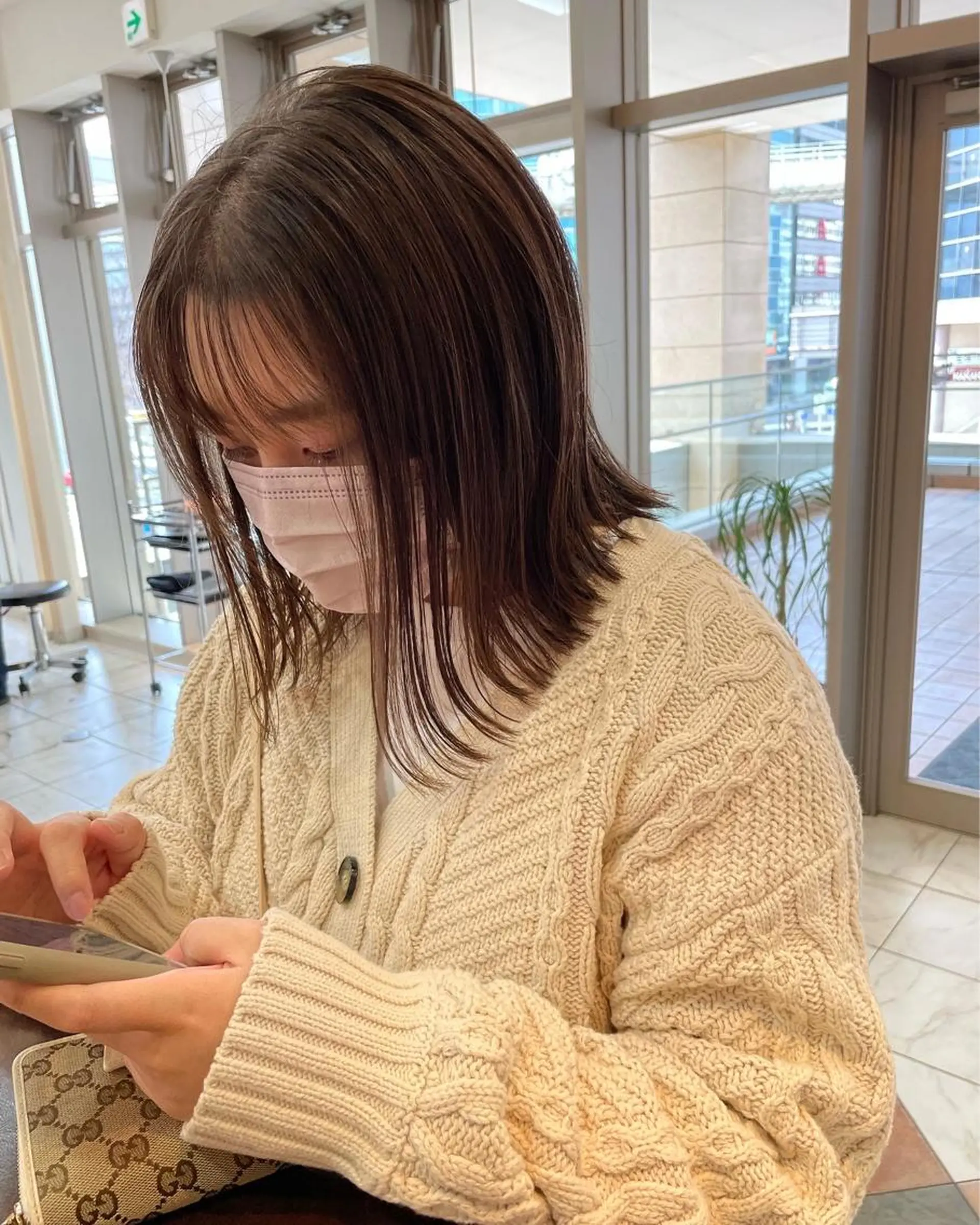 ミディアム 切りっぱなしボブ ボブ カット ヘアカラー トリートメント ⭐️透け感カラー /齊藤容史⭐️のヘアスタイル