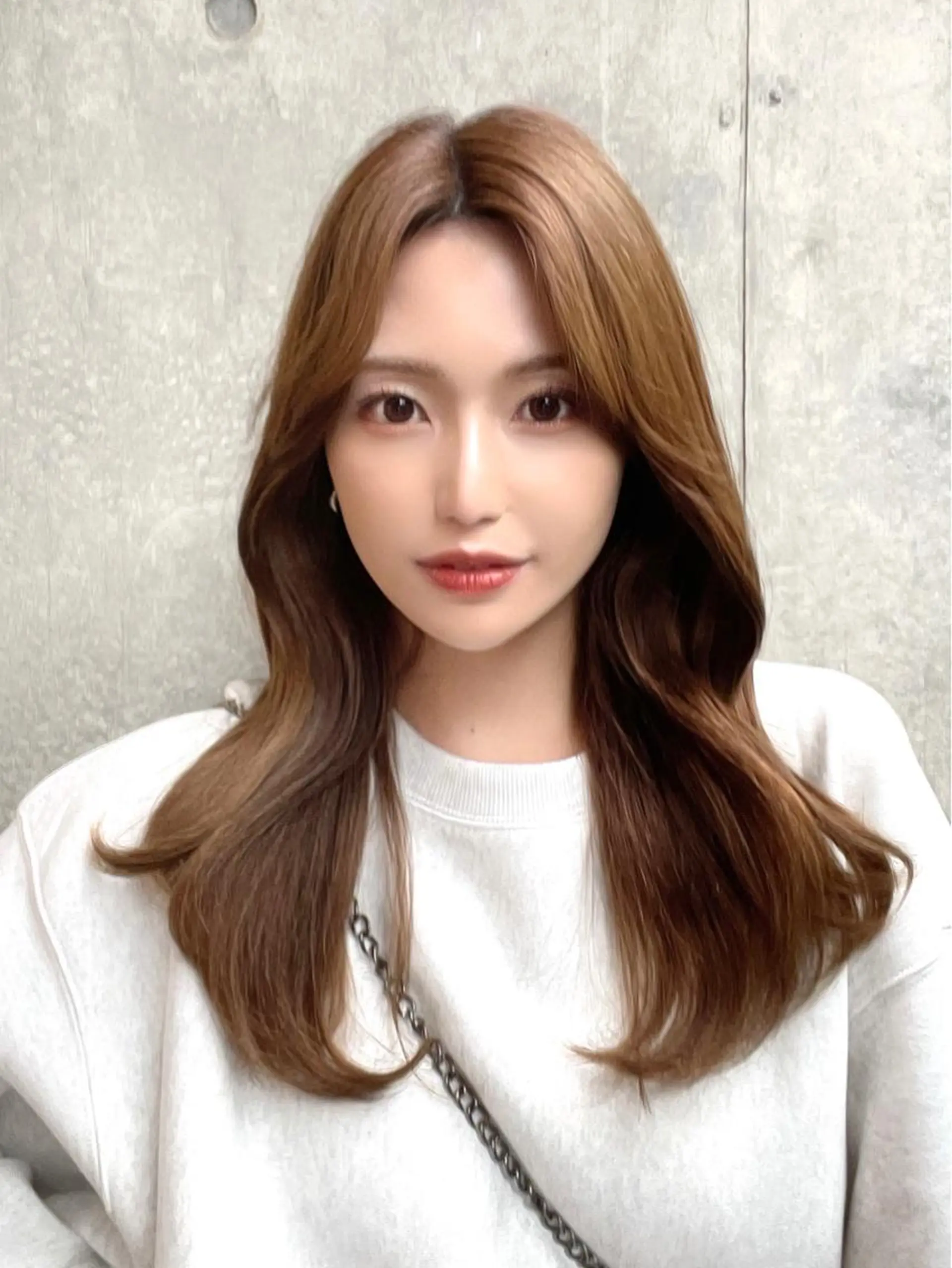 セミロング カラー アッシュ ベージュカラー 黒髪 ブリーチ ブルーカラー 顔周り特化/韓国ヘア /レイヤー/吉野幸大のヘアスタイル