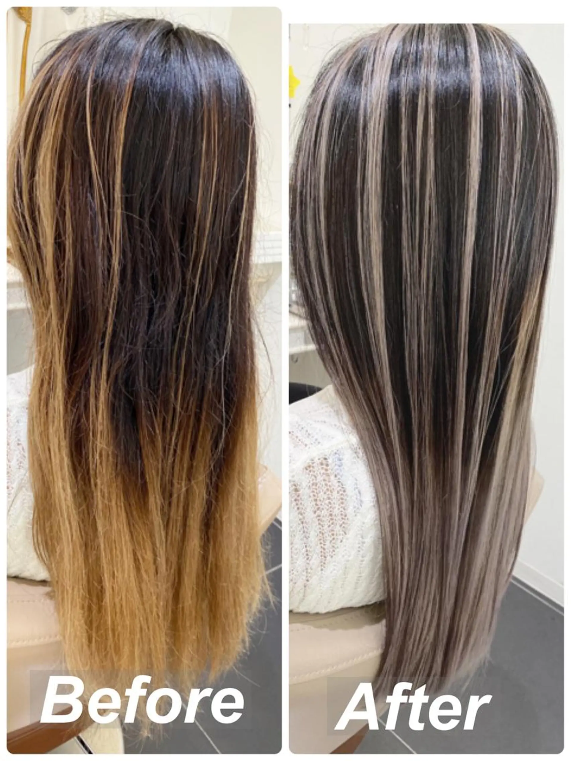 ロング カラー バレイヤージュ 髪質改善 レイヤーカット カット ヘアカラー トリートメント 山崎俊輔/髪質改善 /バレイヤージュのヘアスタイル