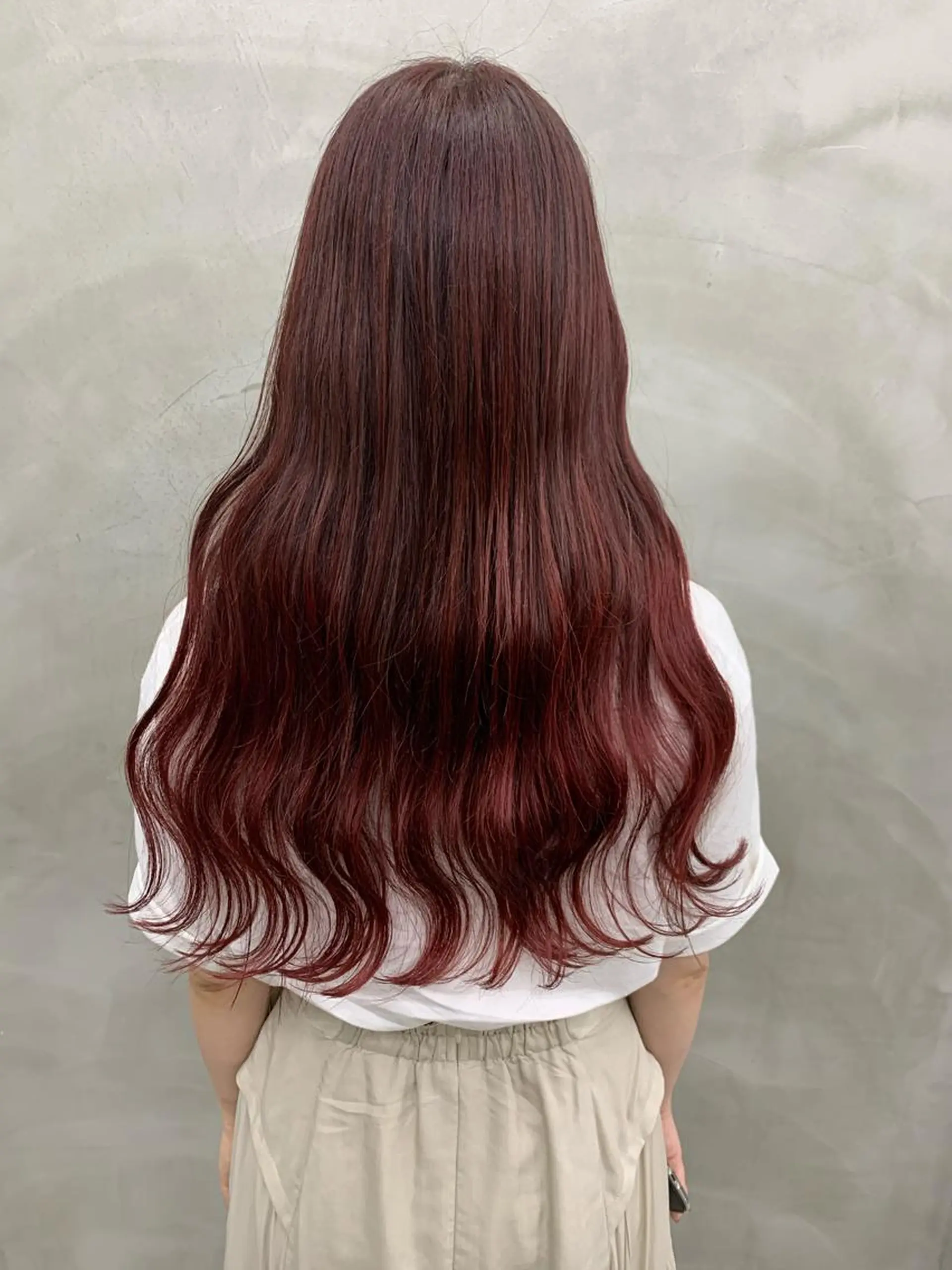 ロング カラー レッドカラー ブームボックス所属・🐝ハイトーンカラー hachi🐝のヘアスタイル