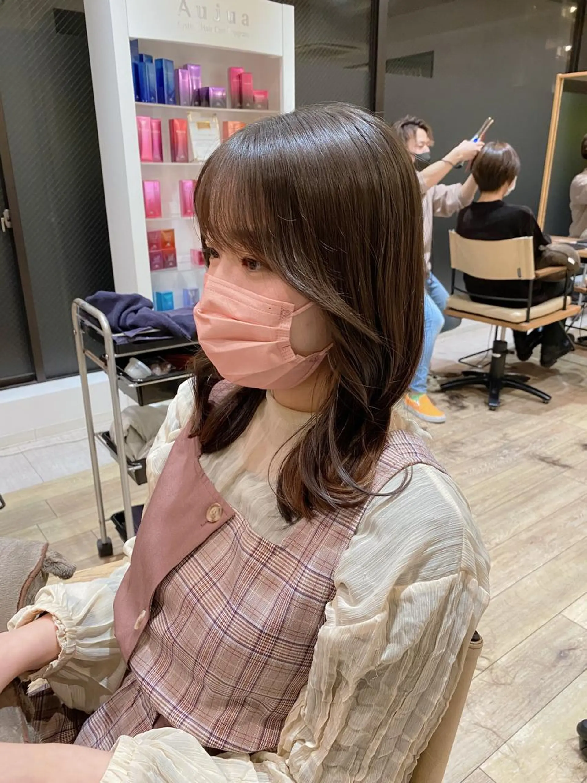 ミディアム 顔周りカット 韓国風ヘア カット 韓国トレンドヘア しゅーやのヘアスタイル