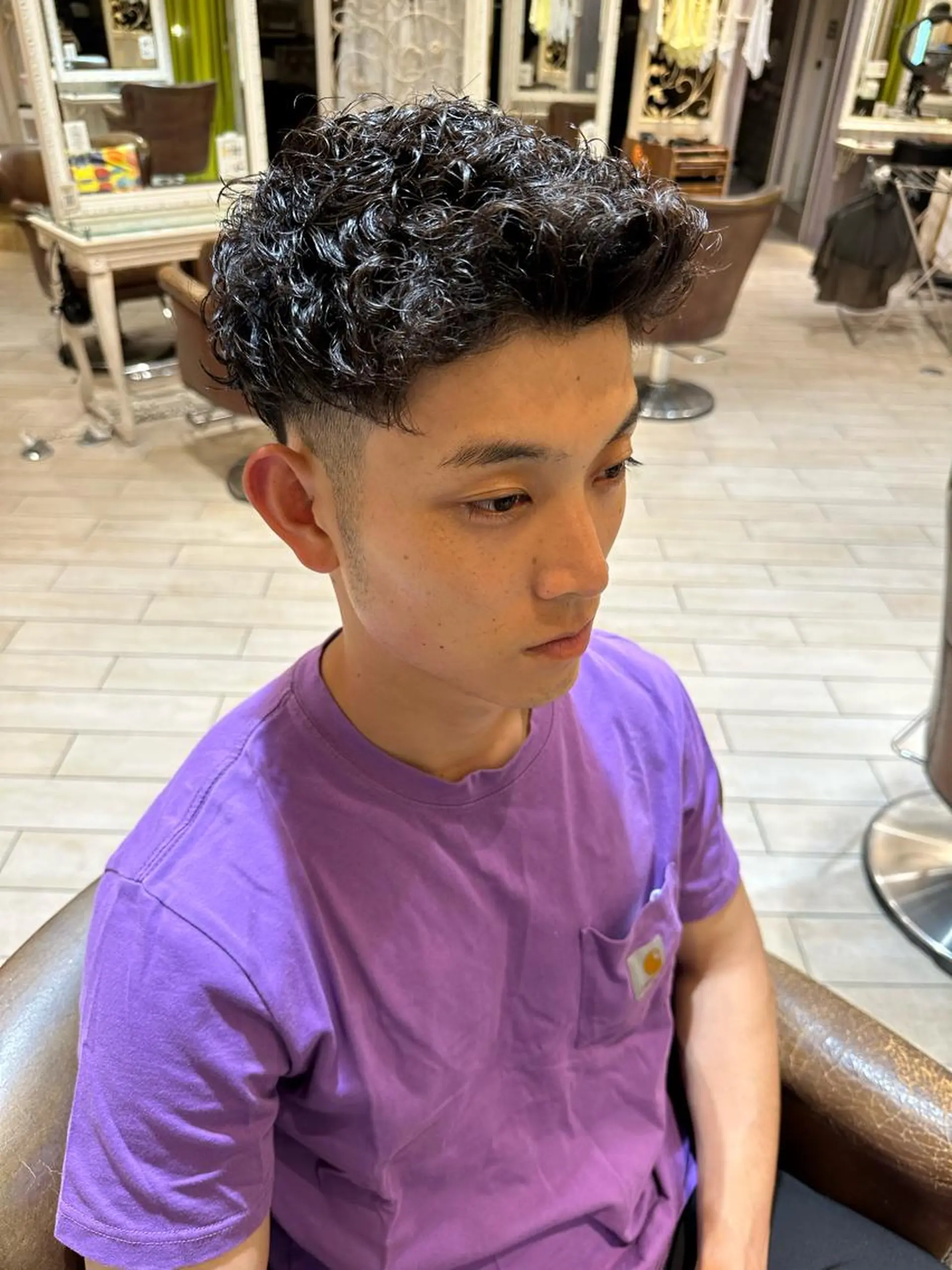 パーマ メンズ カット パーマ 増渕 駿介のヘアスタイル