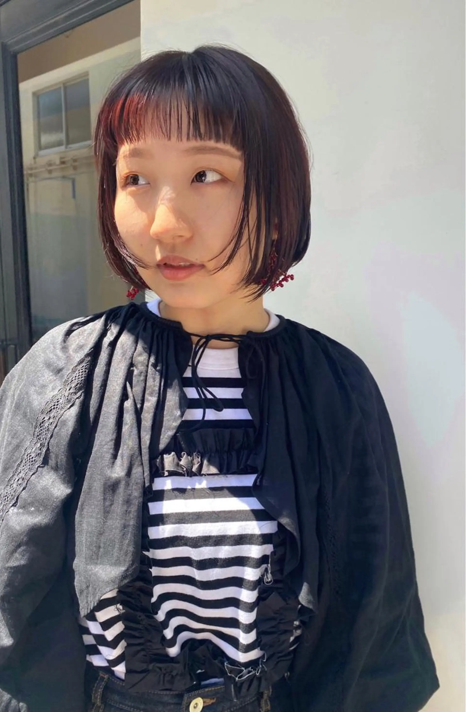 ショート カラー レッドカラー ボブ tonari 梅田、中崎町のヘアスタイル