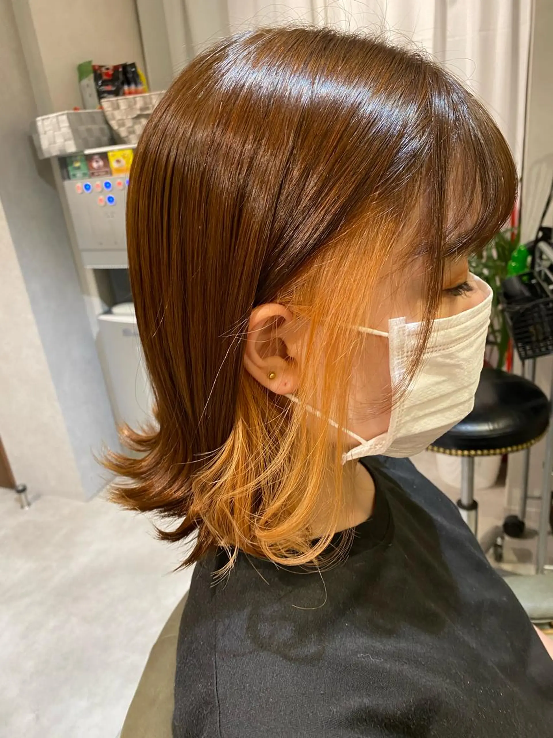 ミディアム 中川 花織のヘアスタイル