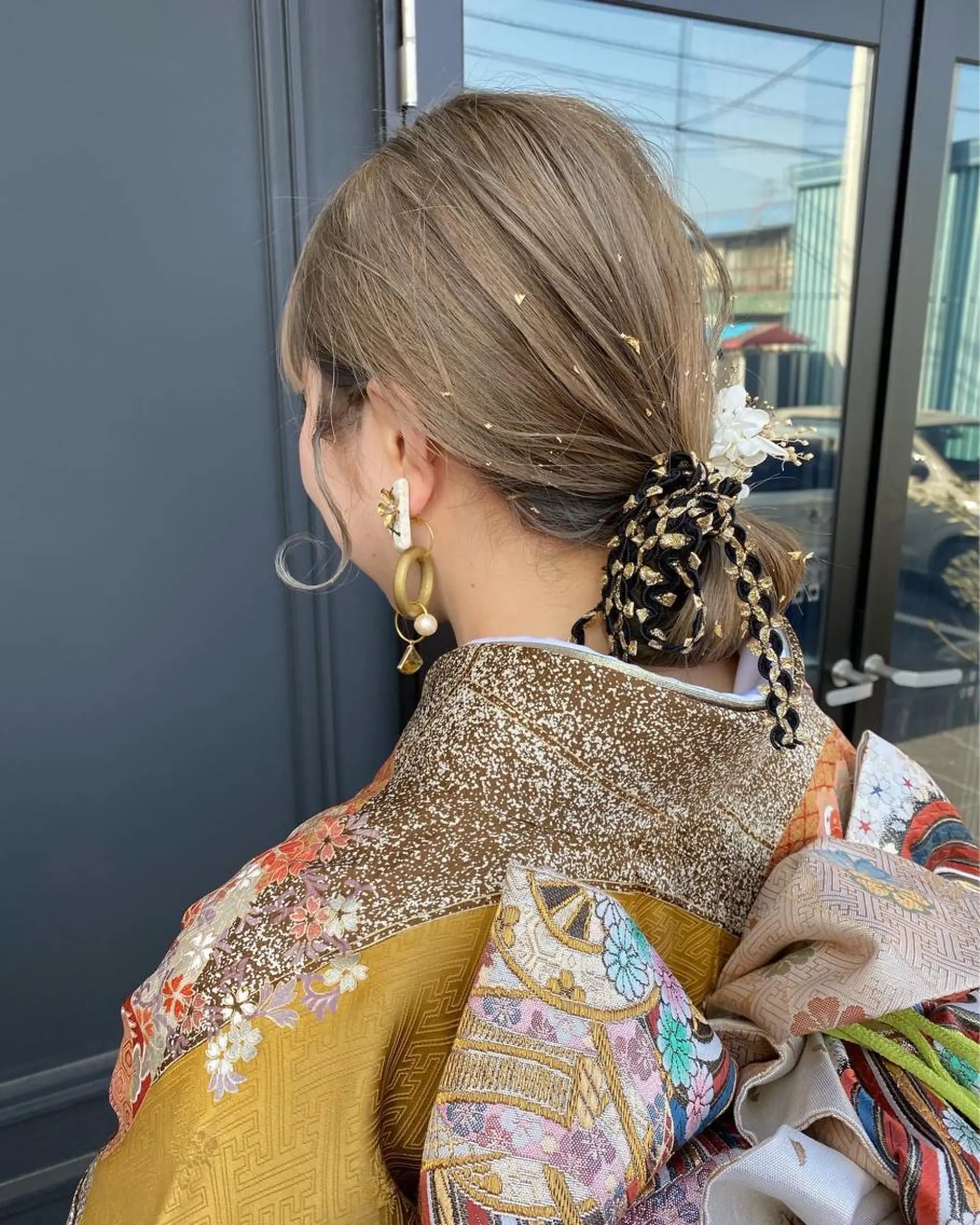 セミロング ヘアアレンジ 成人式 ヘアセット 成松 勇治のヘアスタイル