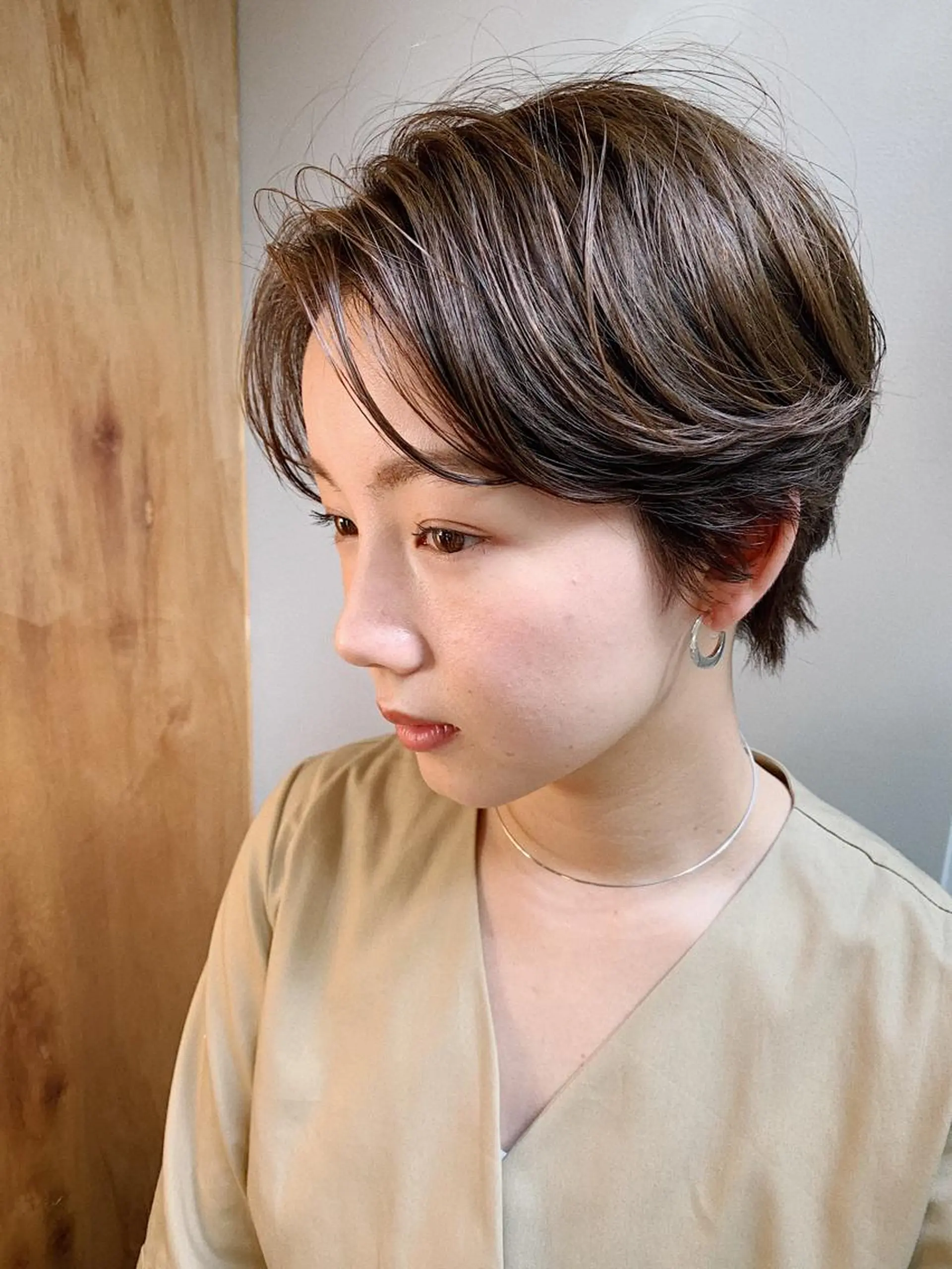 ショート カラー パーマ ヘアアレンジ ハンサムショート ショートヘア 小顔カット カット ヘアセット GOTODAY SHAiRE   SALON　青山所属・松田 亮葉のヘアスタイル