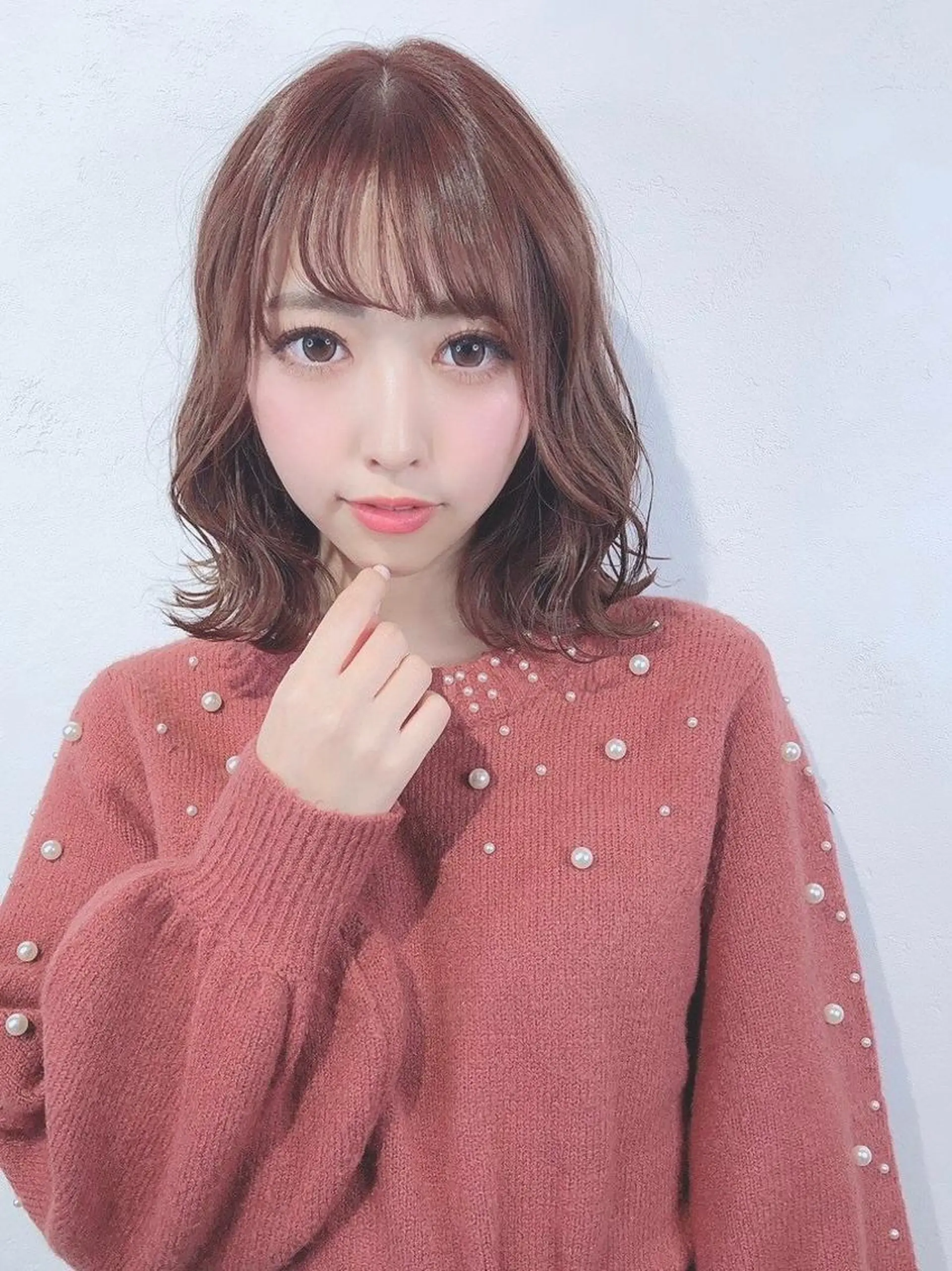 ミディアム ショートボブ ボブ カット ヘアカラー トリートメント _WHITE＋ 南海難波店のヘアスタイル