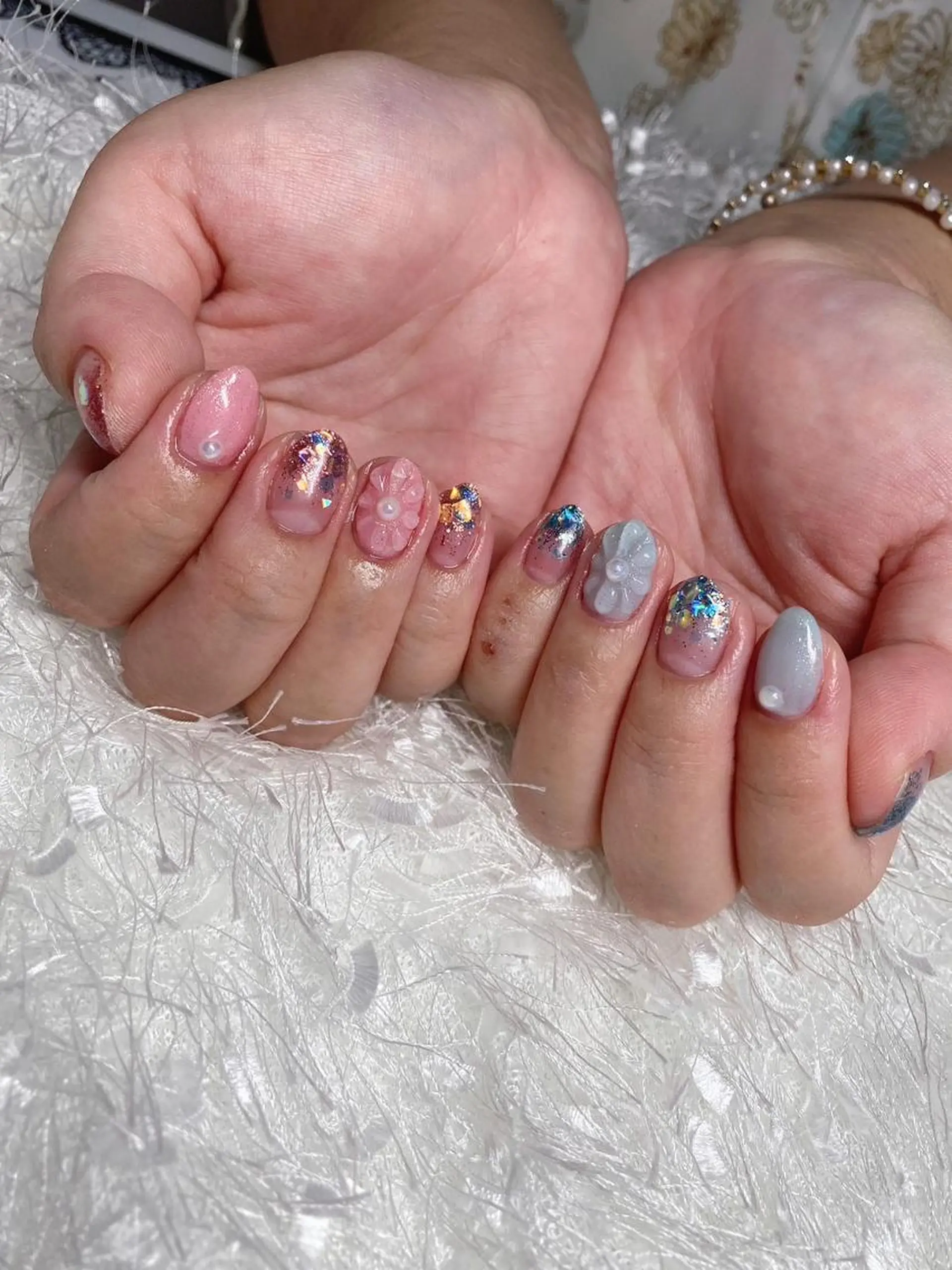 ネイル 長さ出し フレンチネイル ジェルネイル グラデーション 韓国ネイル ハンドネイル Nail&eye Belire 新宿のネイルデザイン