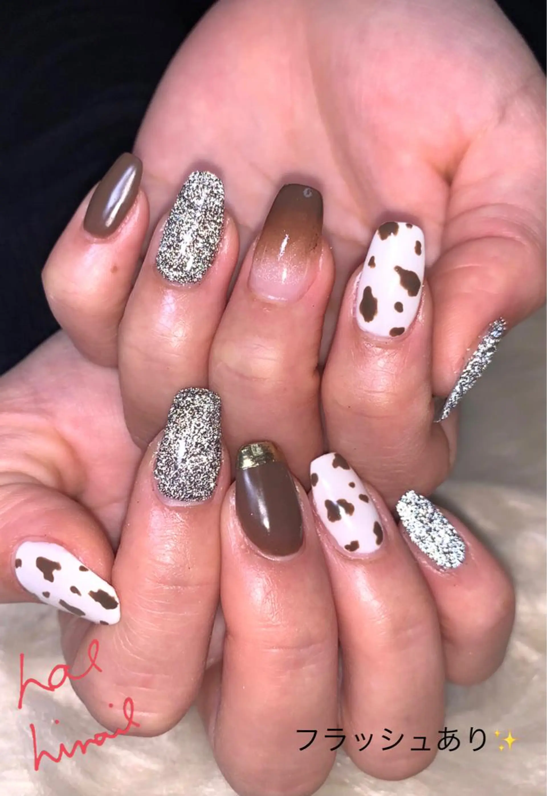 ネイル フラッシュネイル グラデーション ミラーネイル はるひな ねいるのネイルデザイン