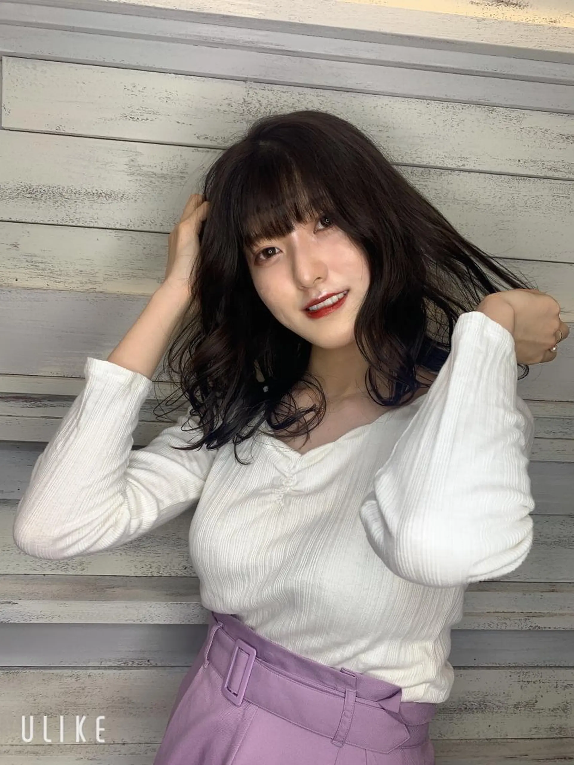 セミロング メンズバレイヤージュ 斉藤春のヘアスタイル