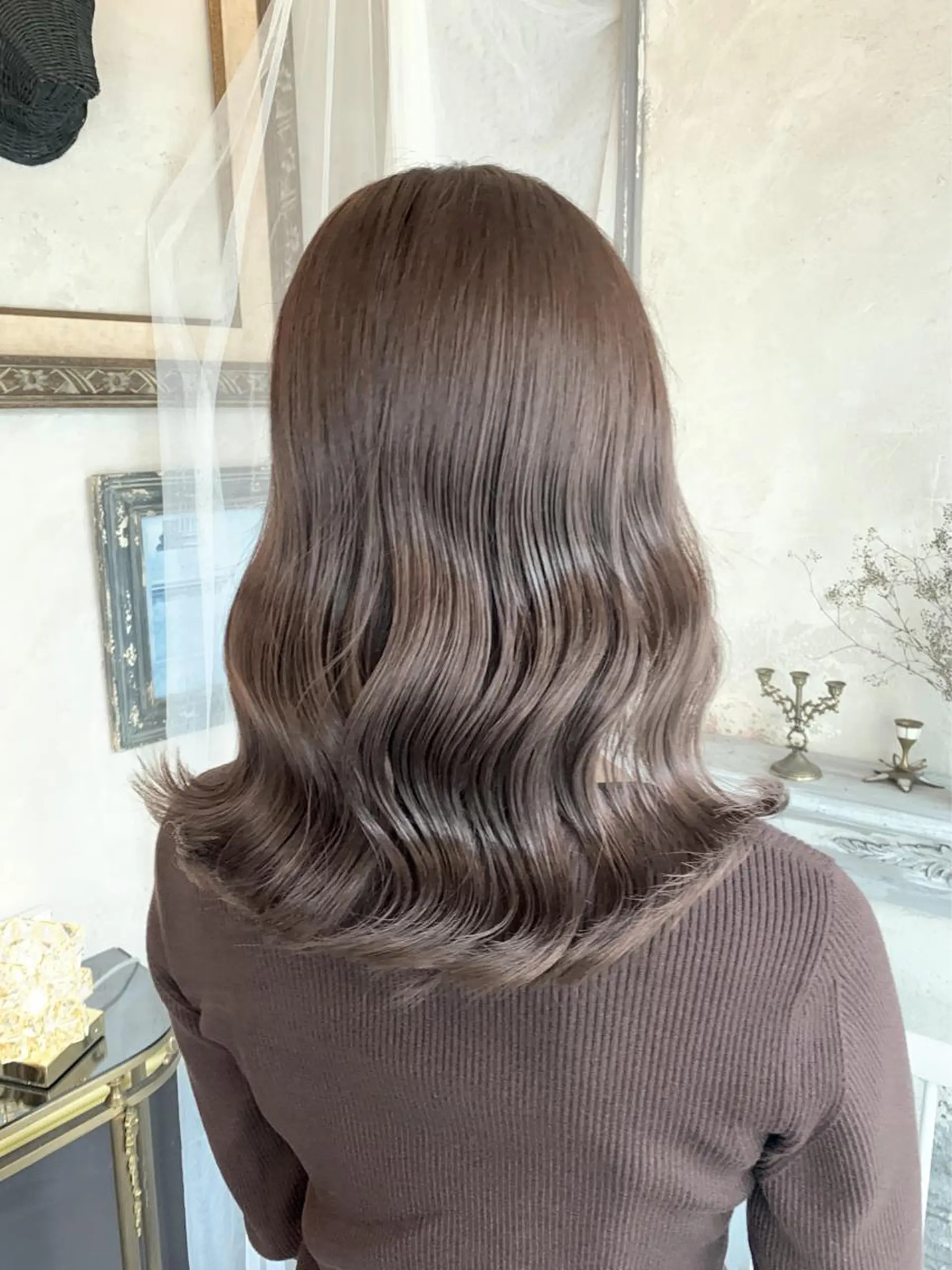 ミディアム カラー カット ヘアカラー 縮毛矯正 トリートメント レイヤー/髪質改善 /艶カラー/SAKIのヘアスタイル