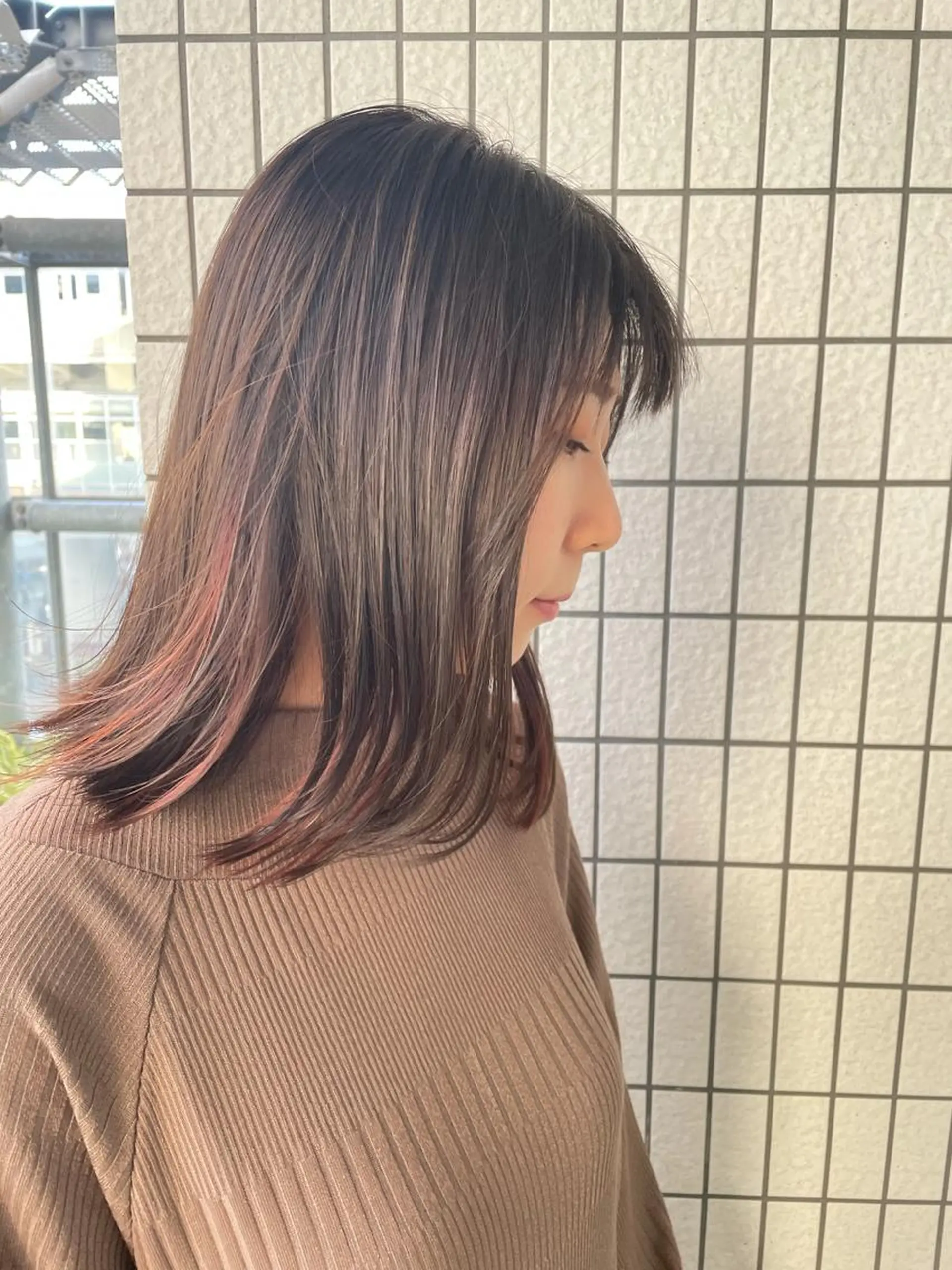 セミロング カラー インナーカラー 松戸 kiju オーナースタイリストのヘアスタイル