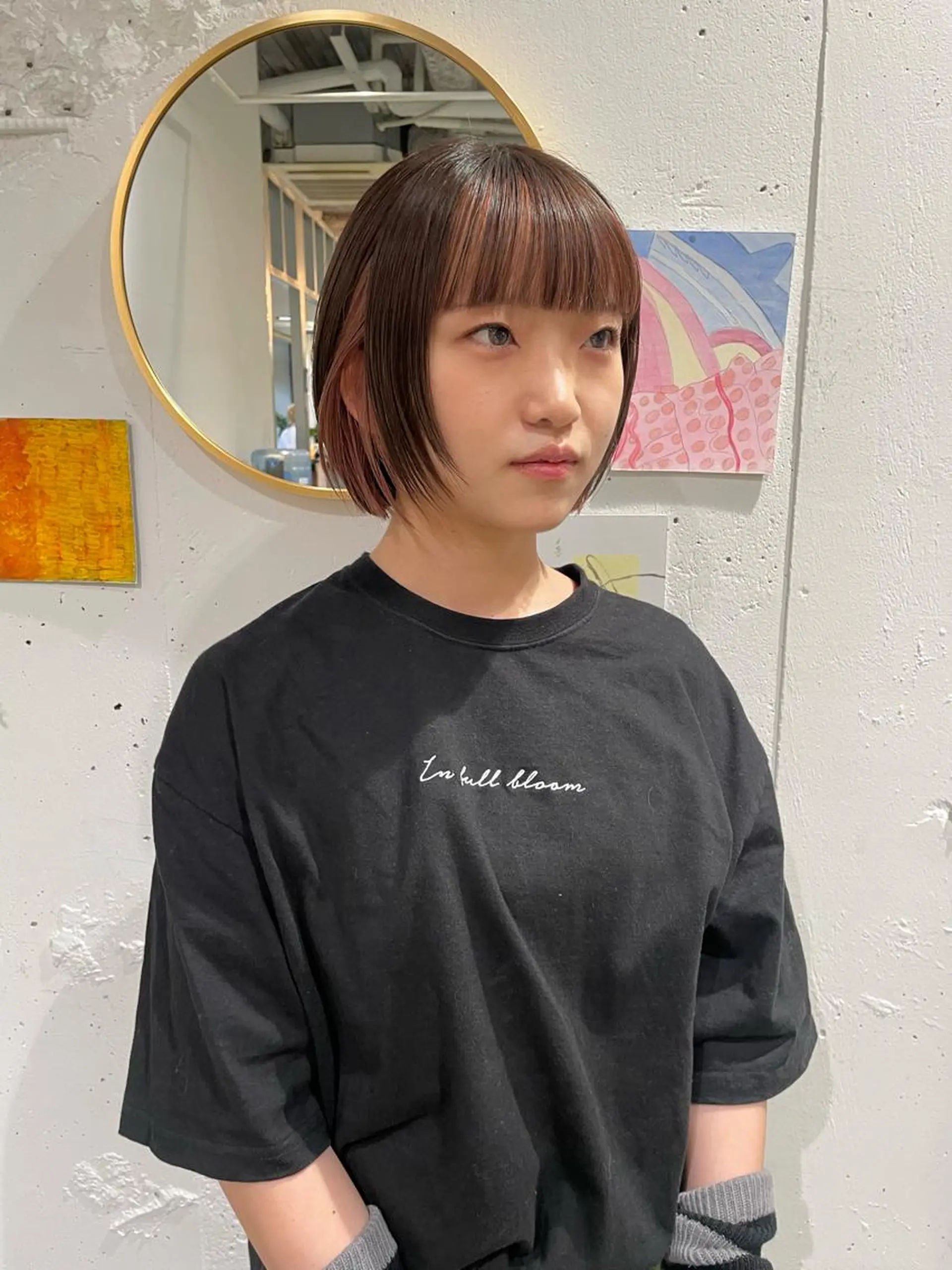 ミディアム カラー カット ヘアカラー ウルフ/似合わせ レイヤー/RIHOのヘアスタイル