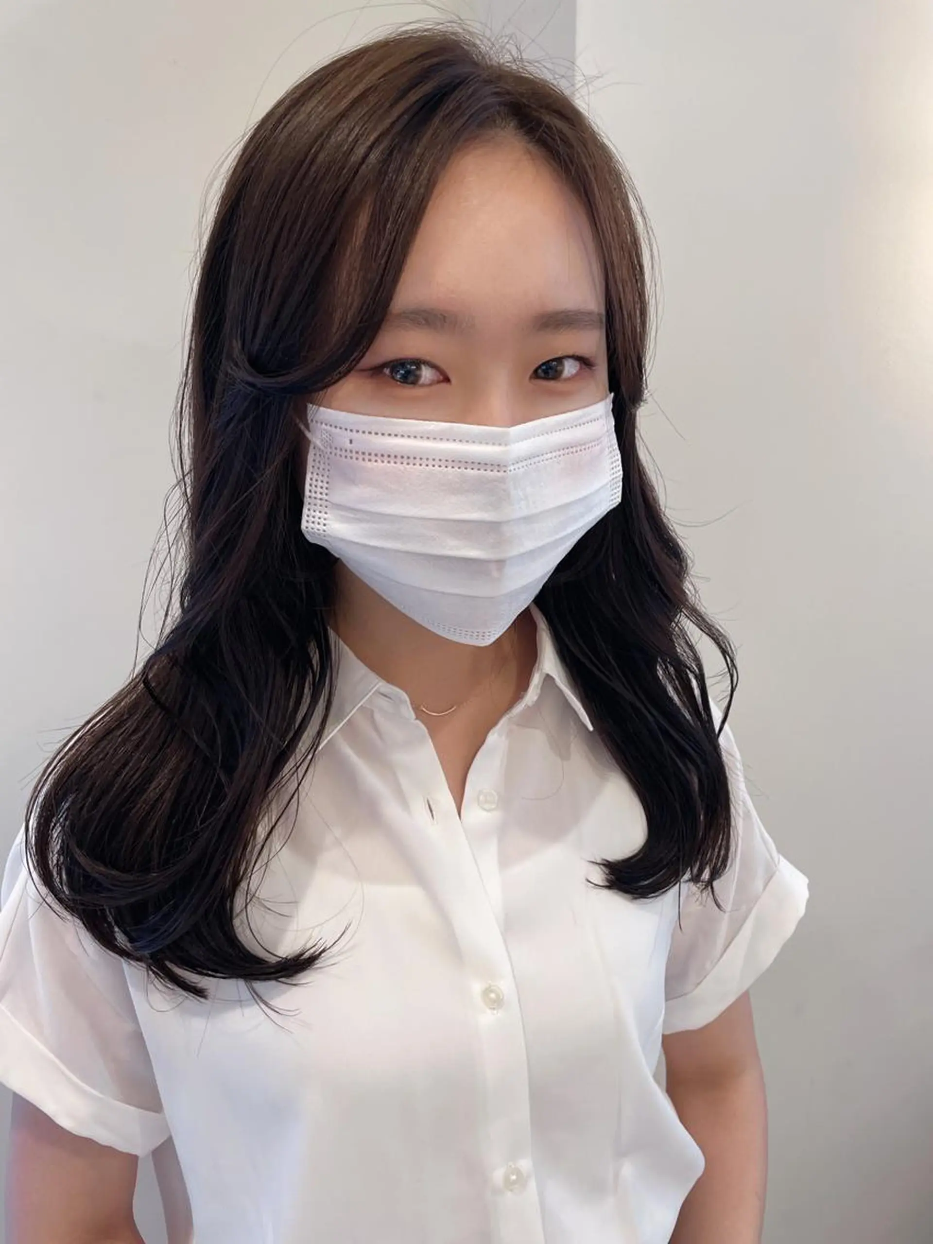 ロング 顔まわりレイヤー 顔周りカット 韓国風ヘア レイヤーカット トリートメント 韓国風ヘア♡ runaのヘアスタイル