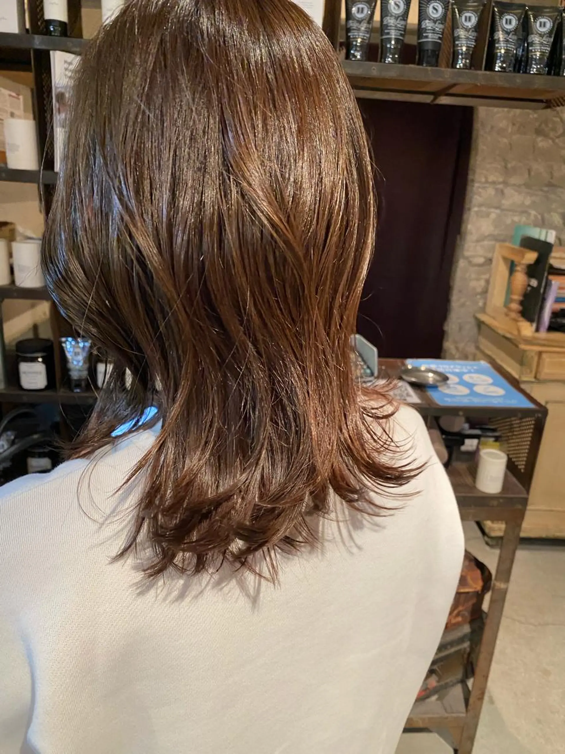 ミディアム カラー ベージュカラー オリーブベージュ お任せヘア☘️☘️ 及川渚のヘアスタイル