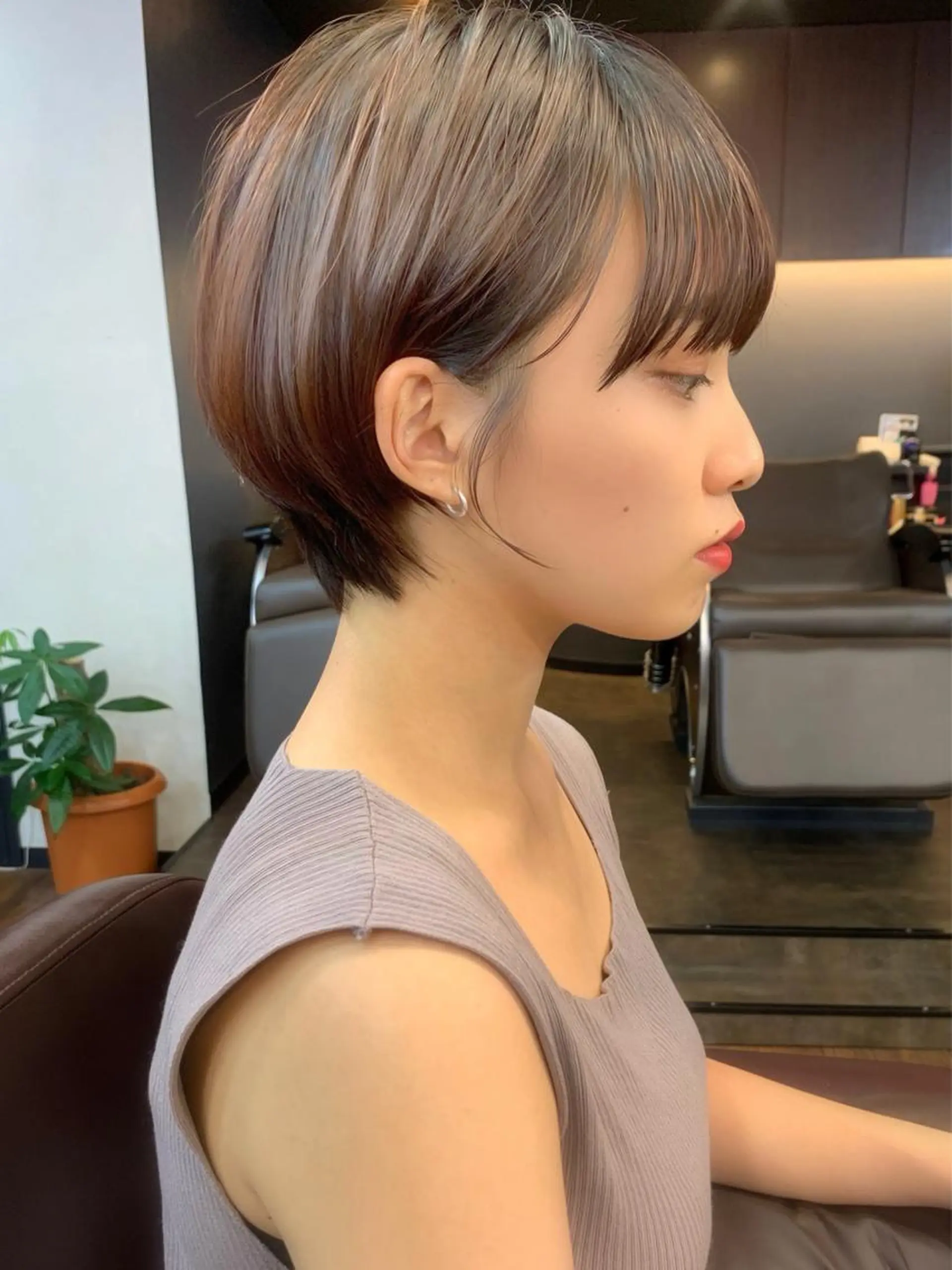 ショート カラー 縮毛矯正/ショート/ レイヤー/畑中正敏のヘアスタイル