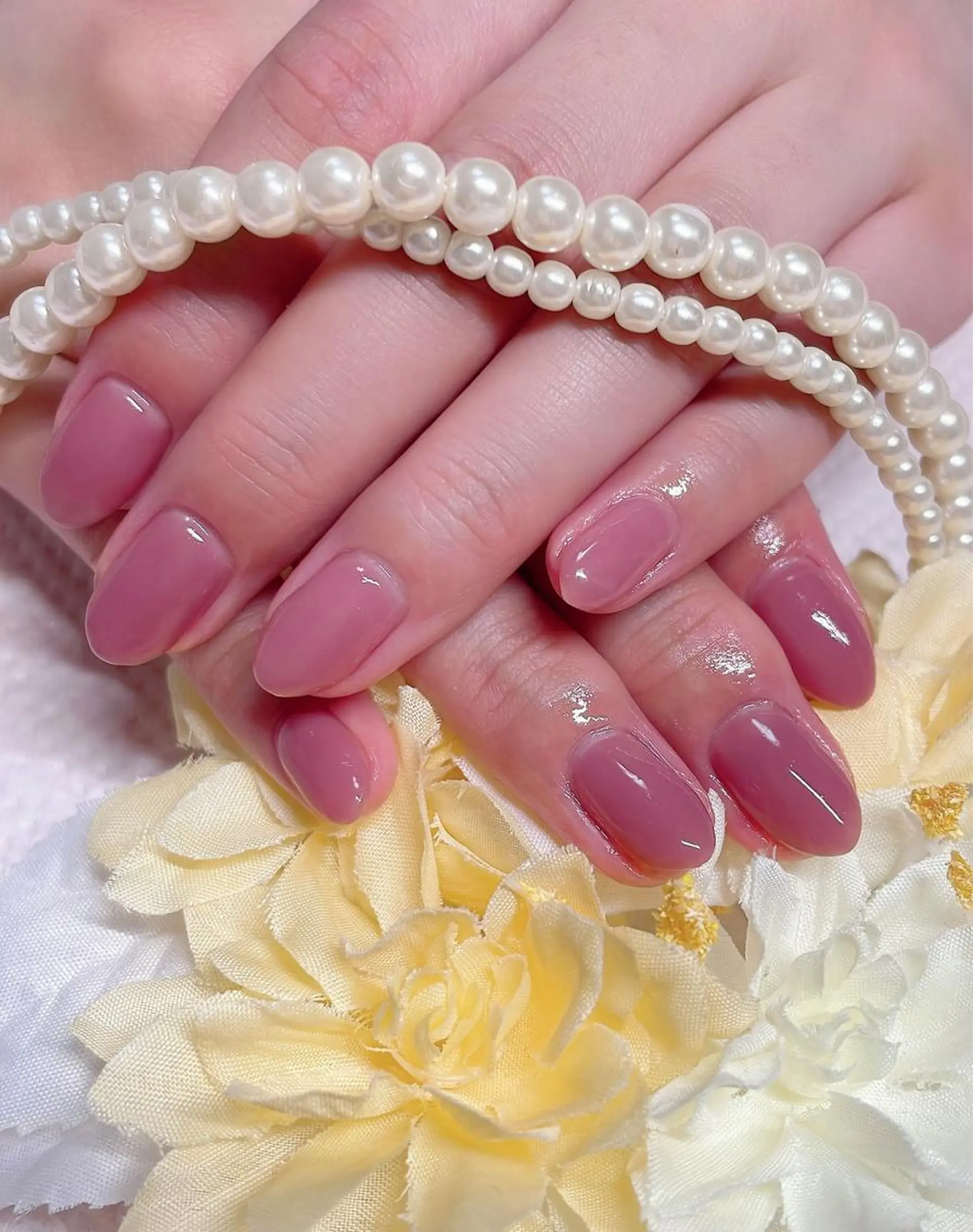 ネイル ワンカラーネイル ピンク 春ネイル SYU NAILのネイルデザイン