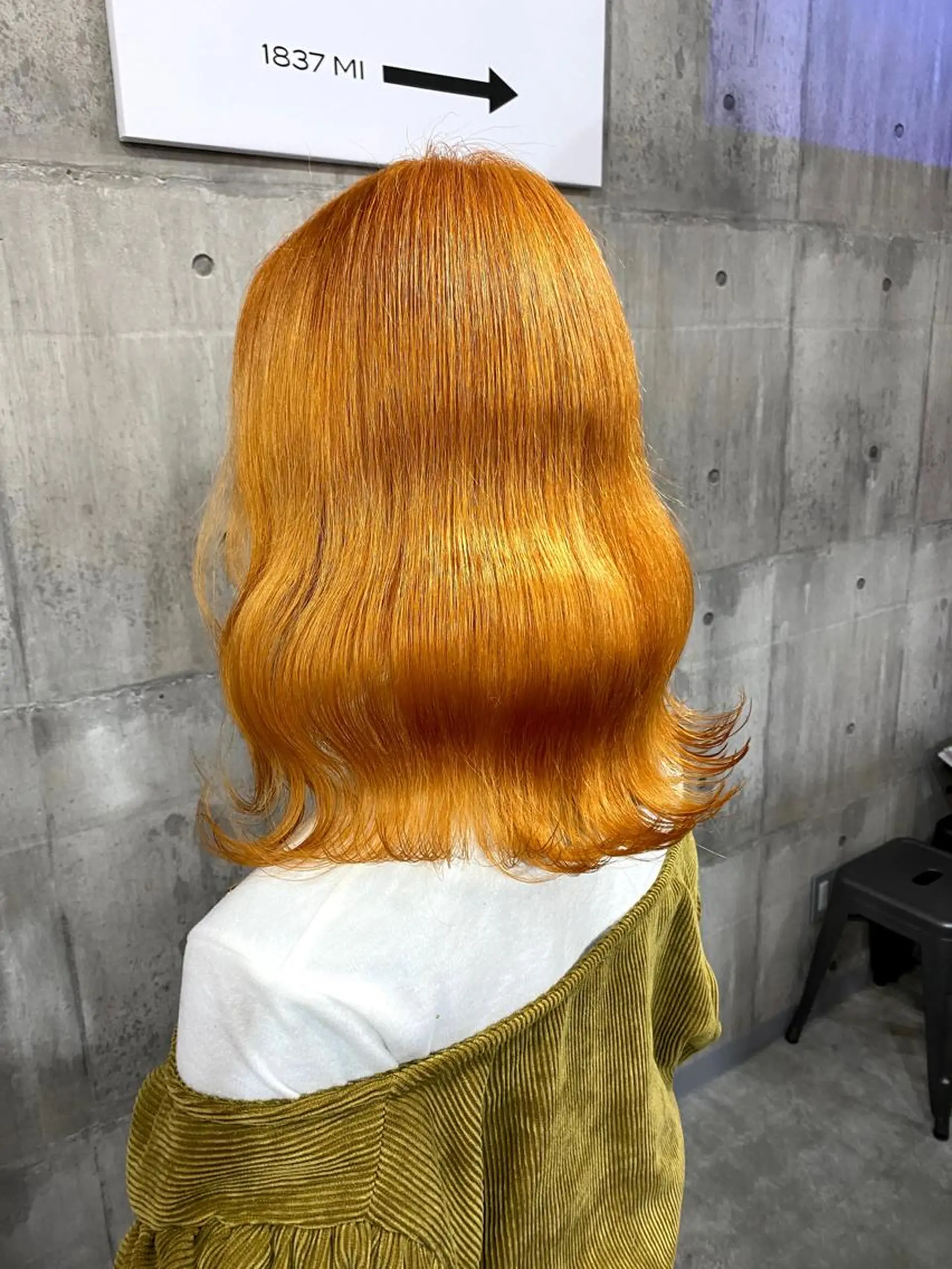 セミロング カラー オレンジ SHURI❤️🔥 中/韓mix ♡のヘアスタイル