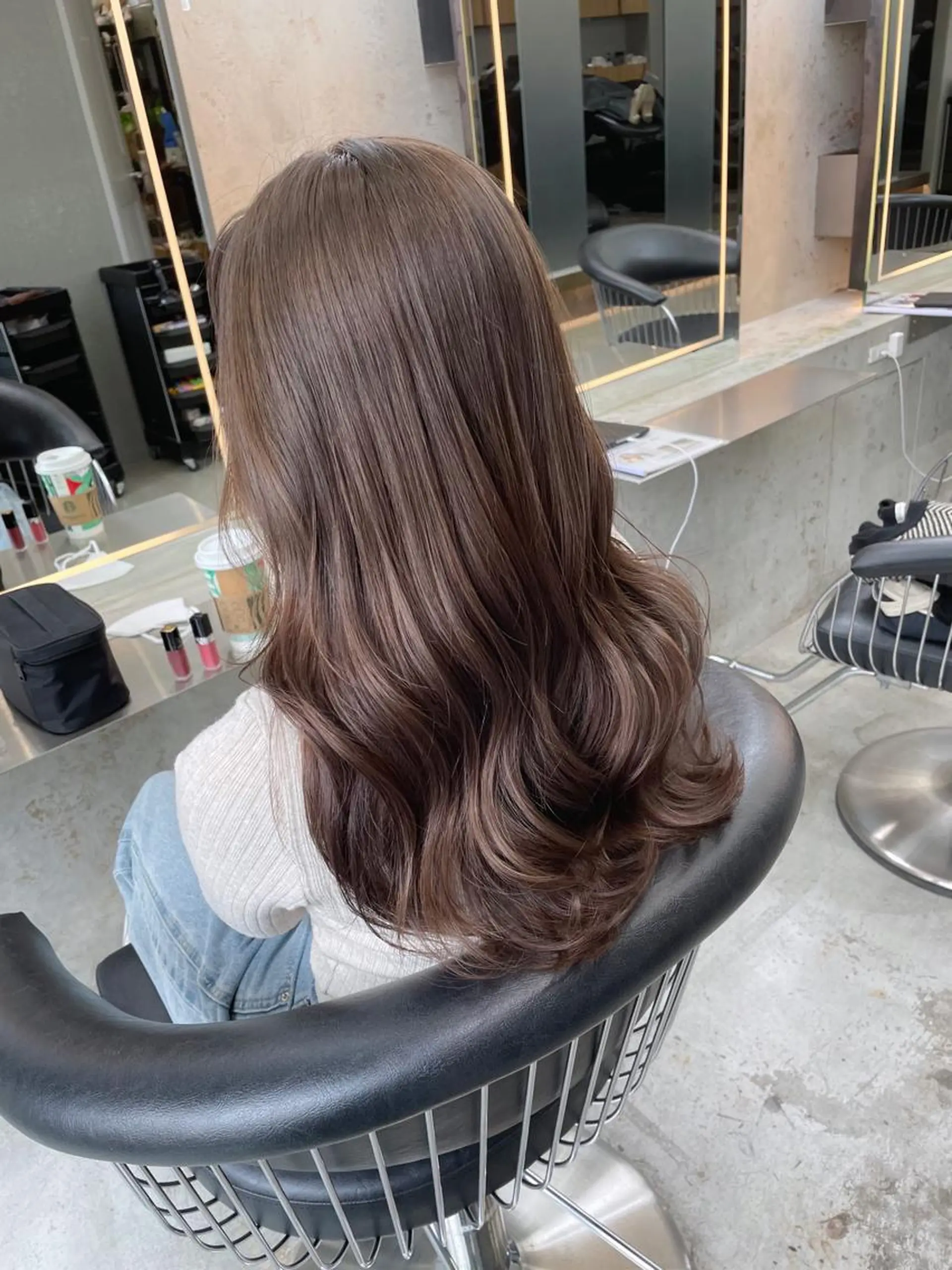 カラー rina韓国ヘア 透明感カラーのヘアスタイル