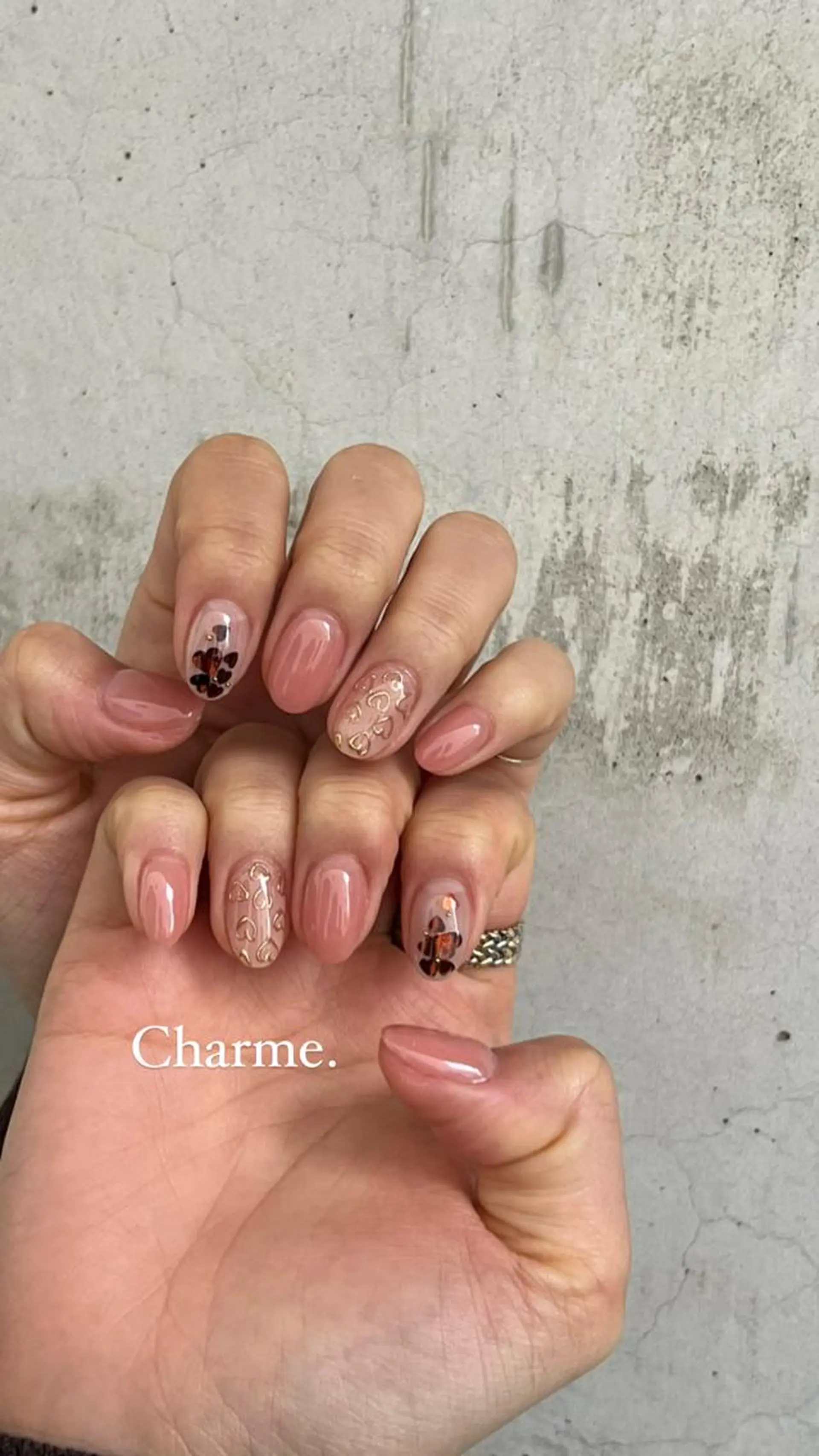 ネイル ハート 持ち込み ニュアンスネイル バレンタイン ハンドネイル ハンドケア Charme. NOBUKOのネイルデザイン