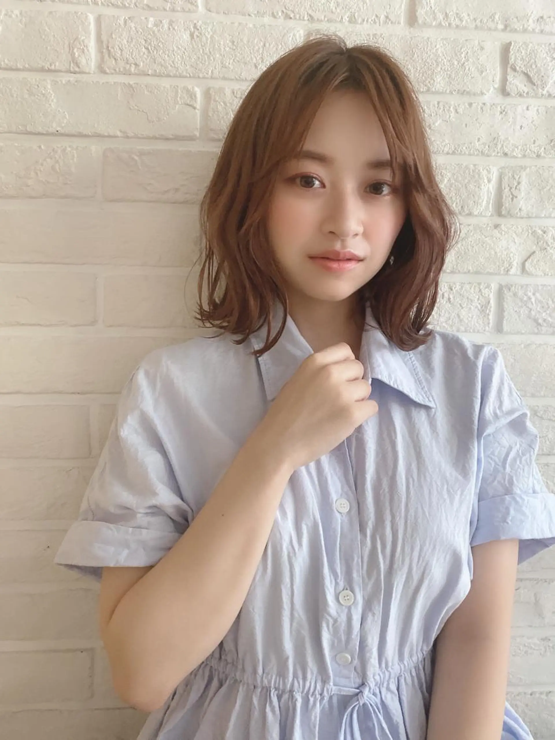 ミディアム カット ヘアカラー なりたいが叶う ながしまじゅんきのヘアスタイル