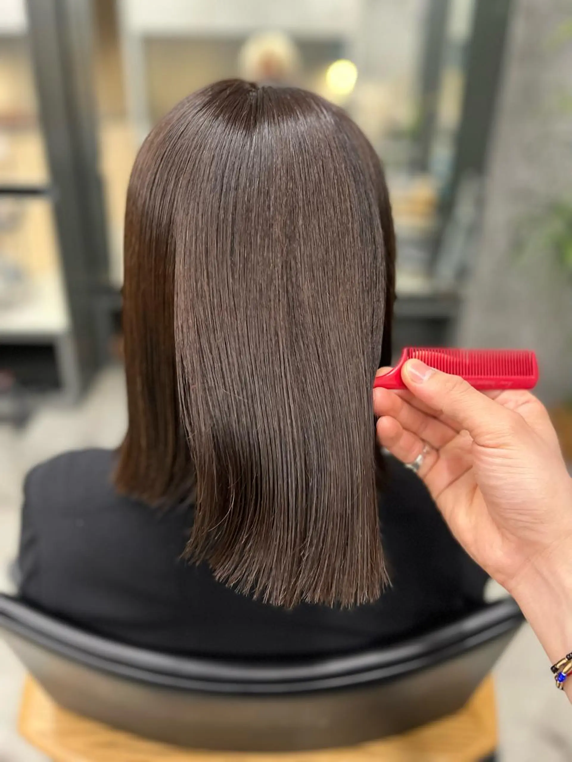 ミディアム 切りっぱなしボブ ボブ くせ毛 誰よりも丁寧なカット 🍀小林輝のヘアスタイル