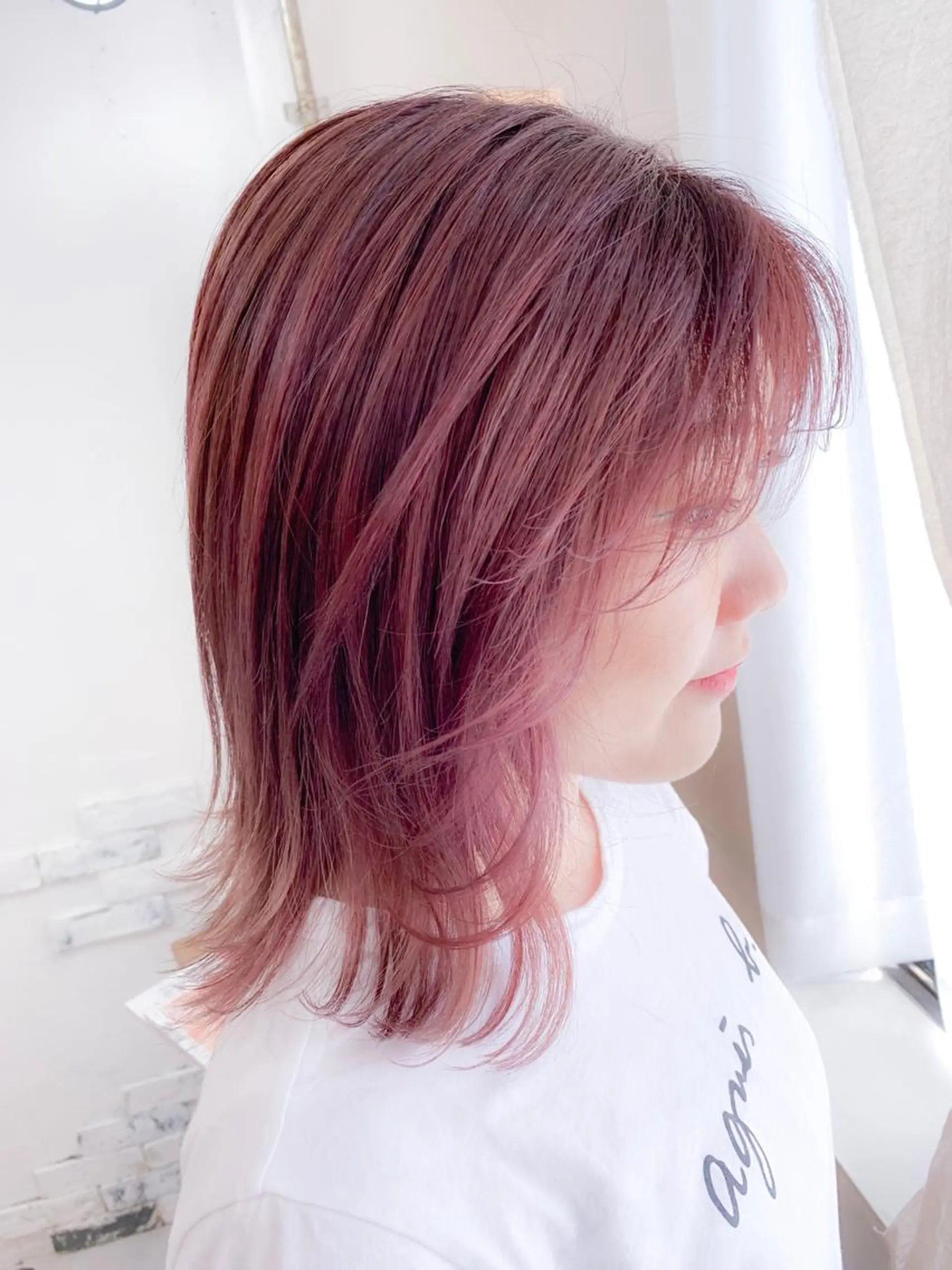 ミディアム カラー ブリーチ ラベンダーカラー ピンクカラー ピンクラベンダー ヘアカラー エクステ BOX mico.のヘアスタイル