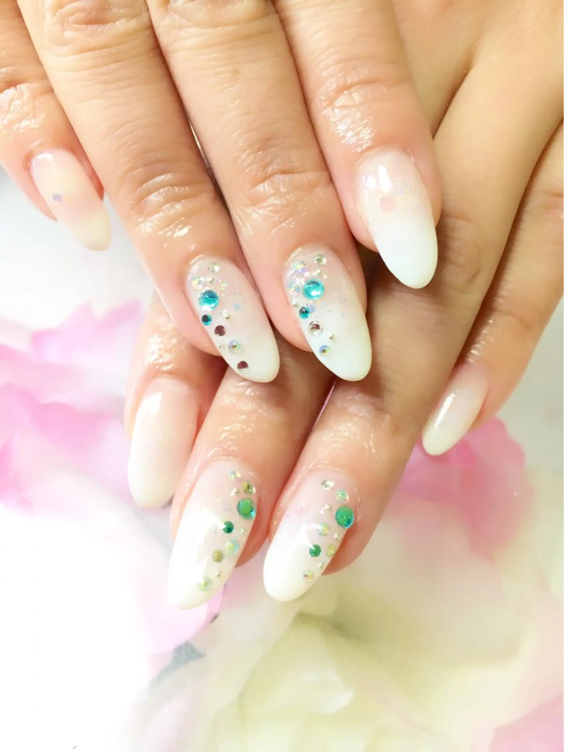 ネイル 成人式 フットネイル ジェルネイル ミラーネイル パラジェル clover nailのネイルデザイン