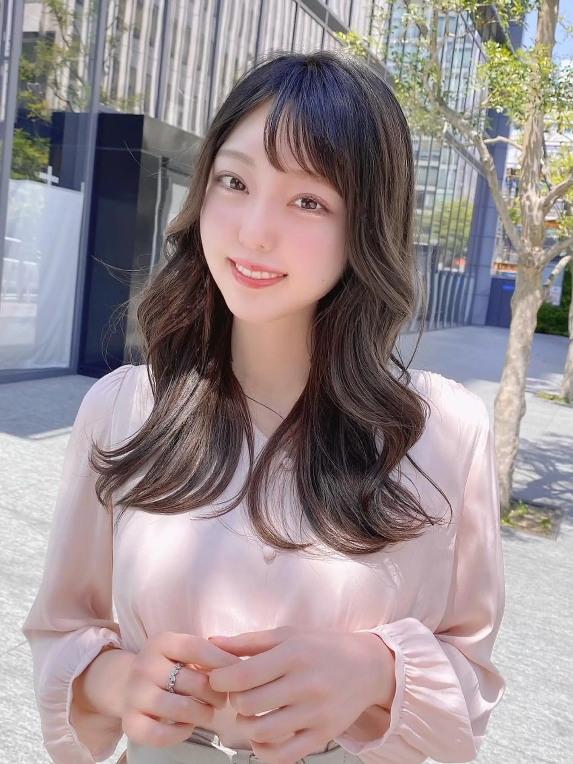 セミロング カラー カット ヘアカラー トリートメント レイヤーカット/ 顔周り 五島巨幹のヘアスタイル