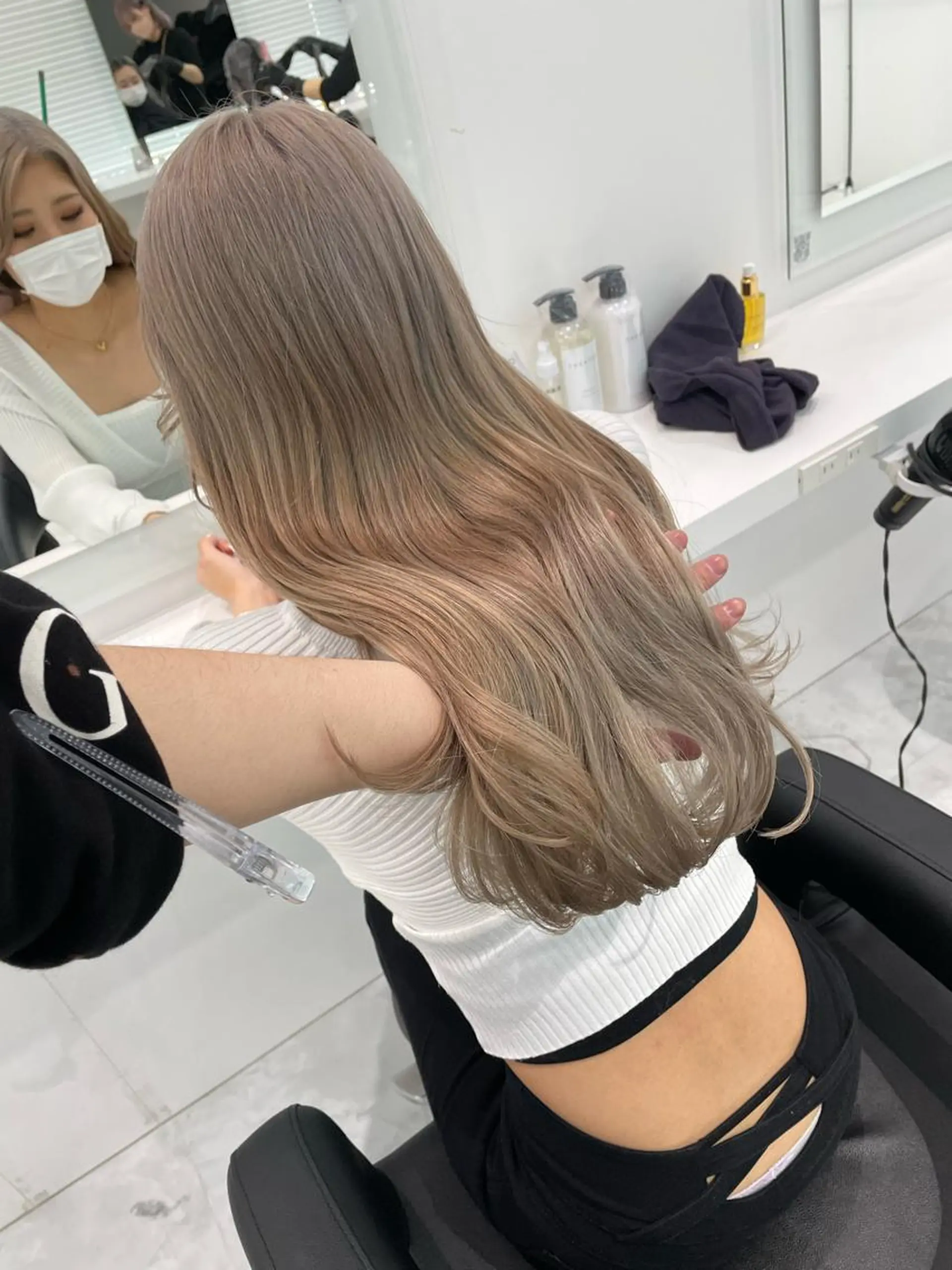 セミロング カラー ヘアアレンジ ブロンド ヘアカラー トリートメント 髪質改善/ハイトーン /新宿/Takutoのヘアスタイル