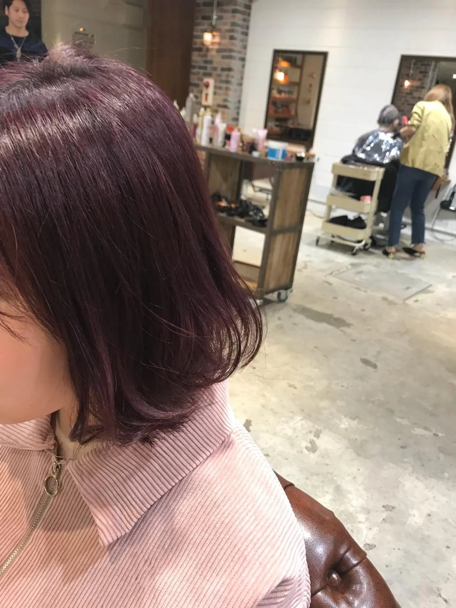 ミディアム カラー パーマ ヘアアレンジ メンズ キッズ ピンクカラー バイオレットカラー Forest. -髪質改善-のヘアスタイル