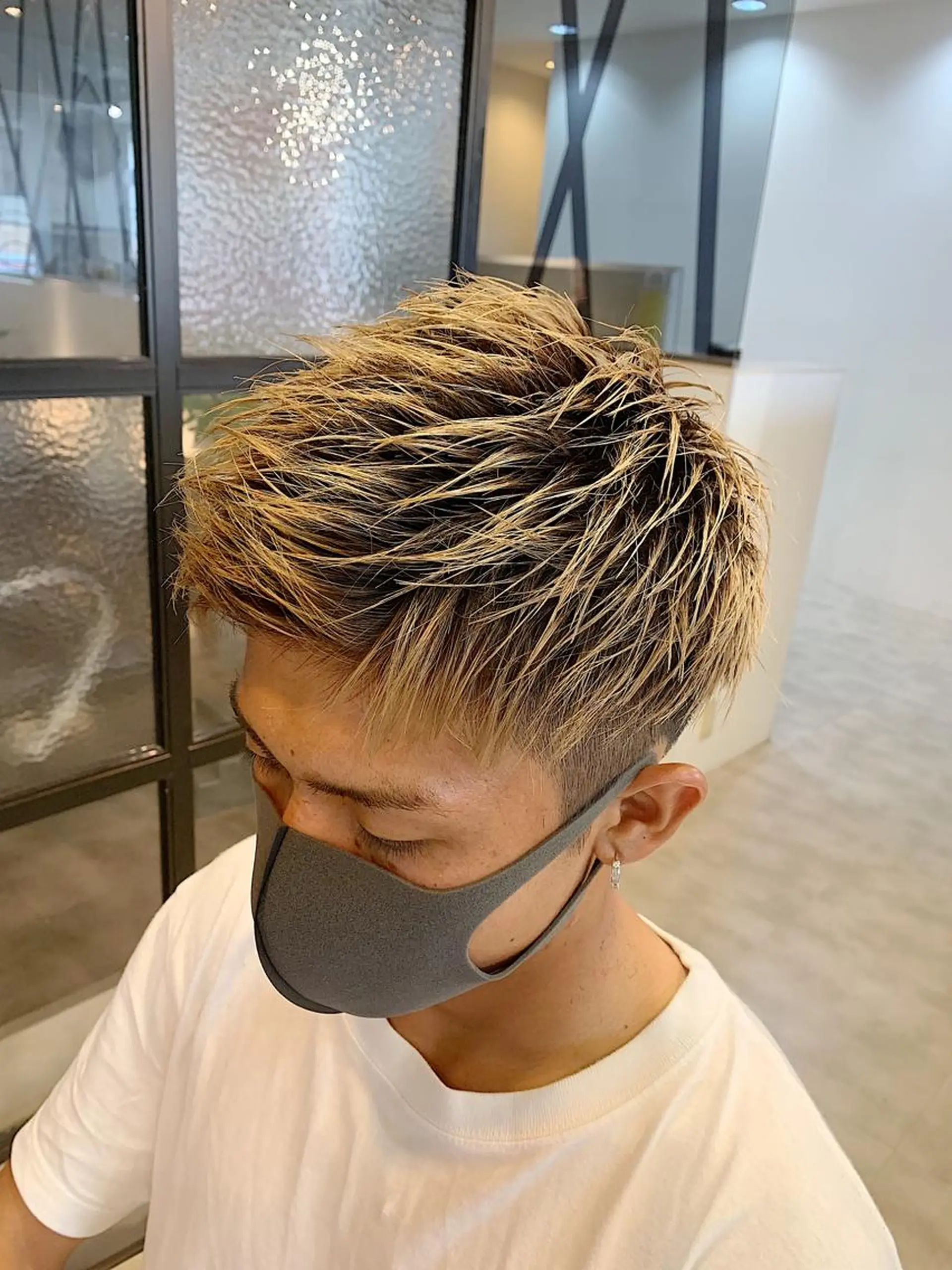 ショート メンズ カット ヘアセット メンズパーマ/難波/ 心斎橋　室園亮佑のヘアスタイル