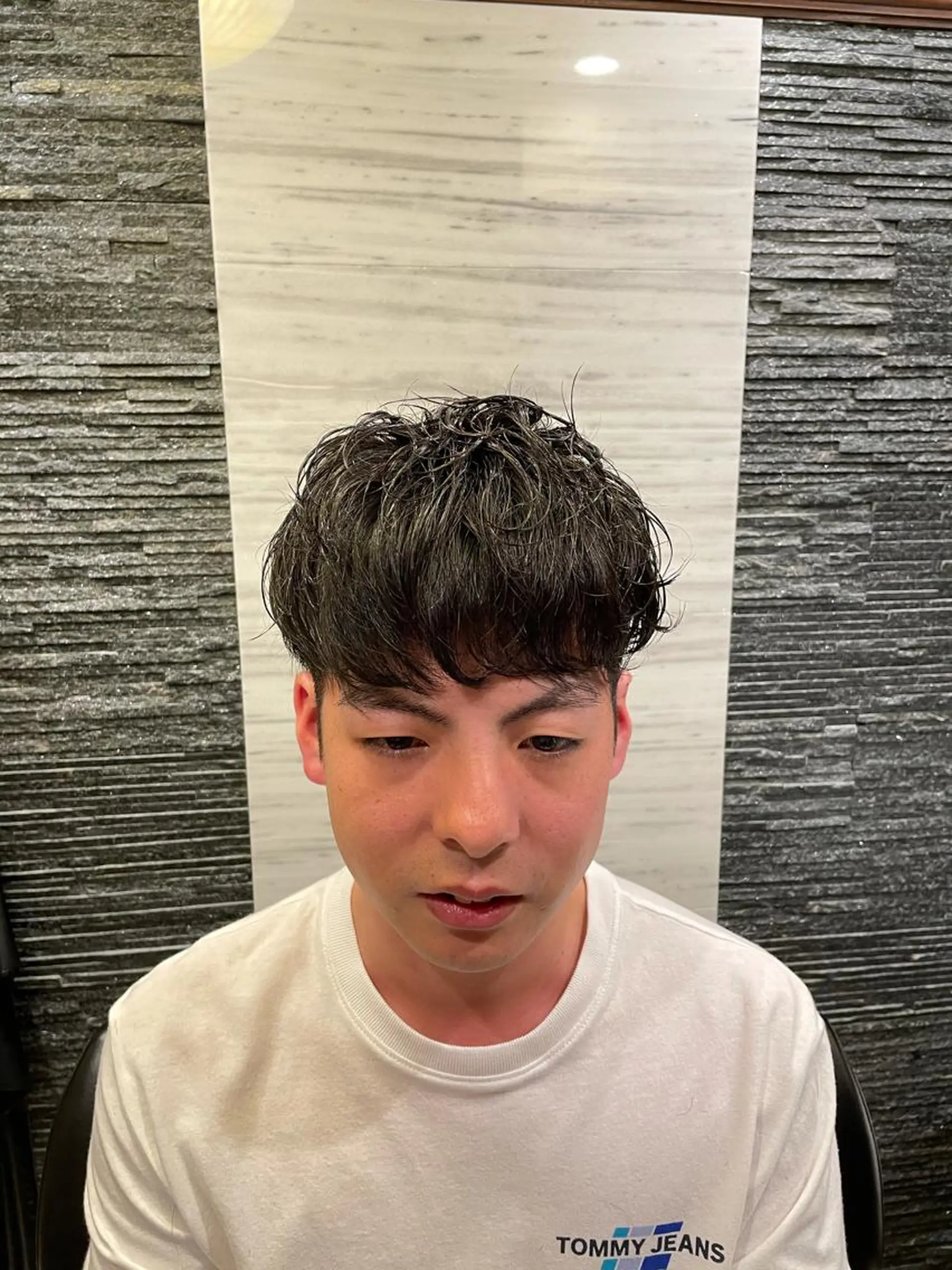 ミディアム パーマ メンズ ミディアムパーマ メンズパーマ カット指名No1漆原 聡のヘアスタイル