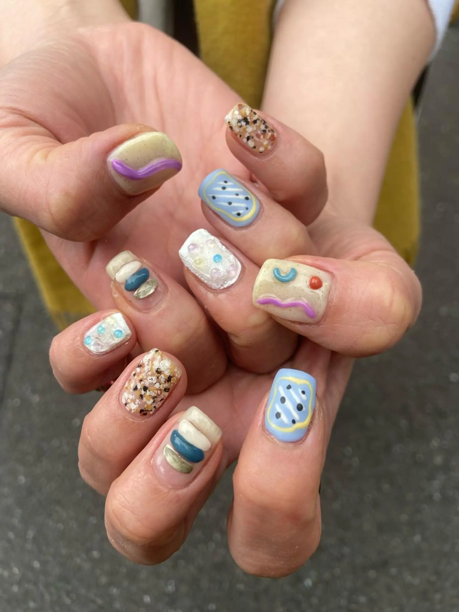 ネイル オーロラネイル ハート パステルネイル ピンク . unffのネイルデザイン