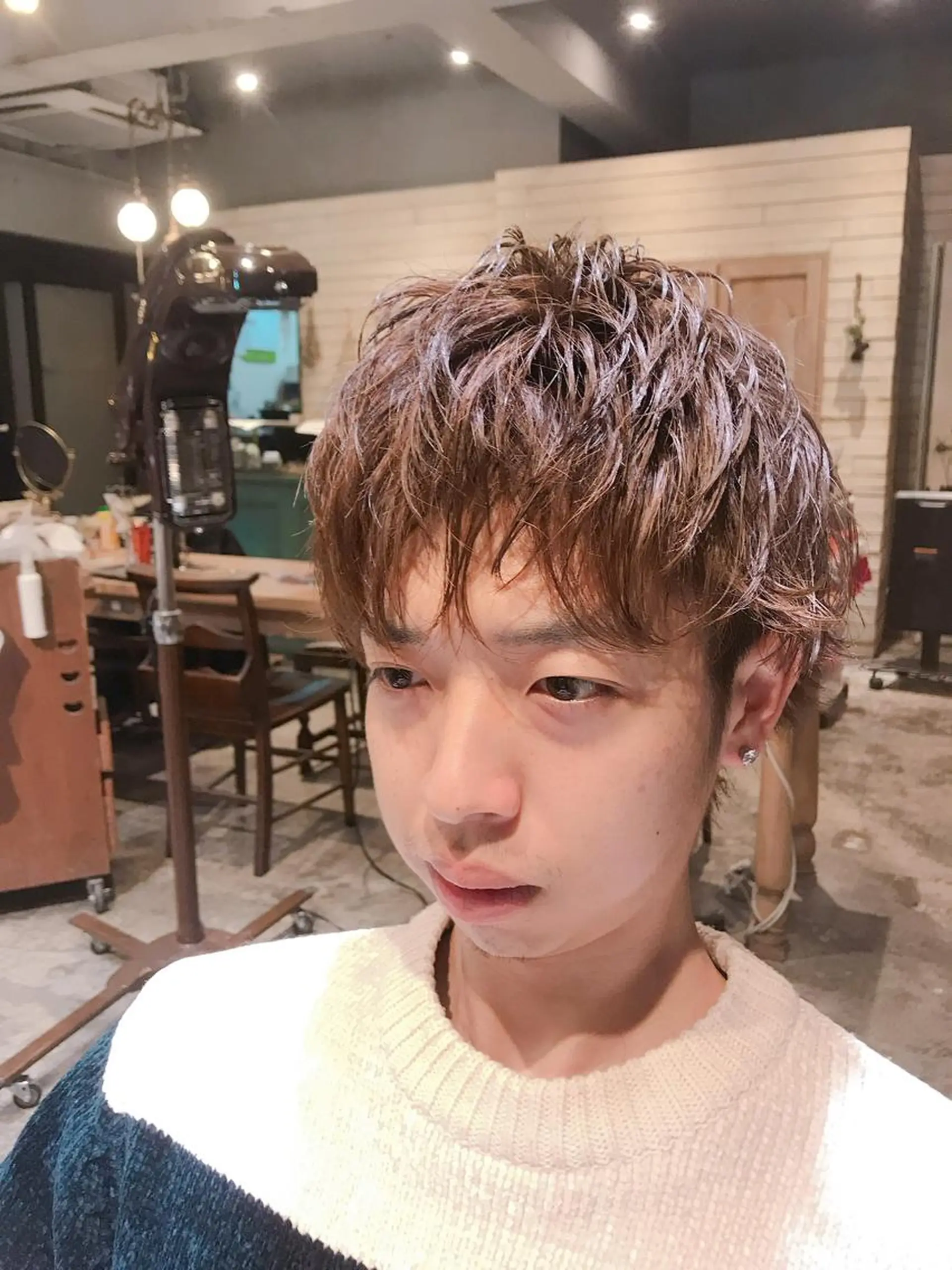 ショート メンズ カット トリートメント ハイライト／レイヤー 木下翔太のヘアスタイル